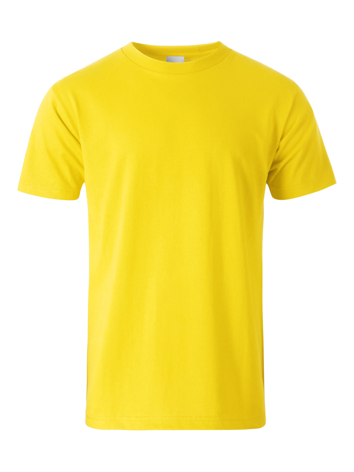 Men’s Essential Crew Neck Short Sleeve T Shirt S-XL in Yellow - Hat and Beyond blank tee