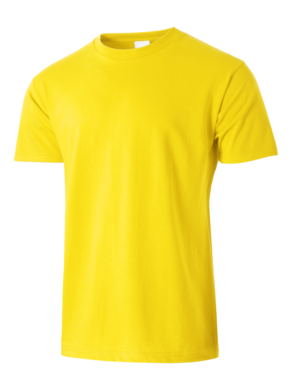 Men’s Essential Crew Neck Short Sleeve T Shirt S-XL in Yellow - Hat and Beyond blank tee