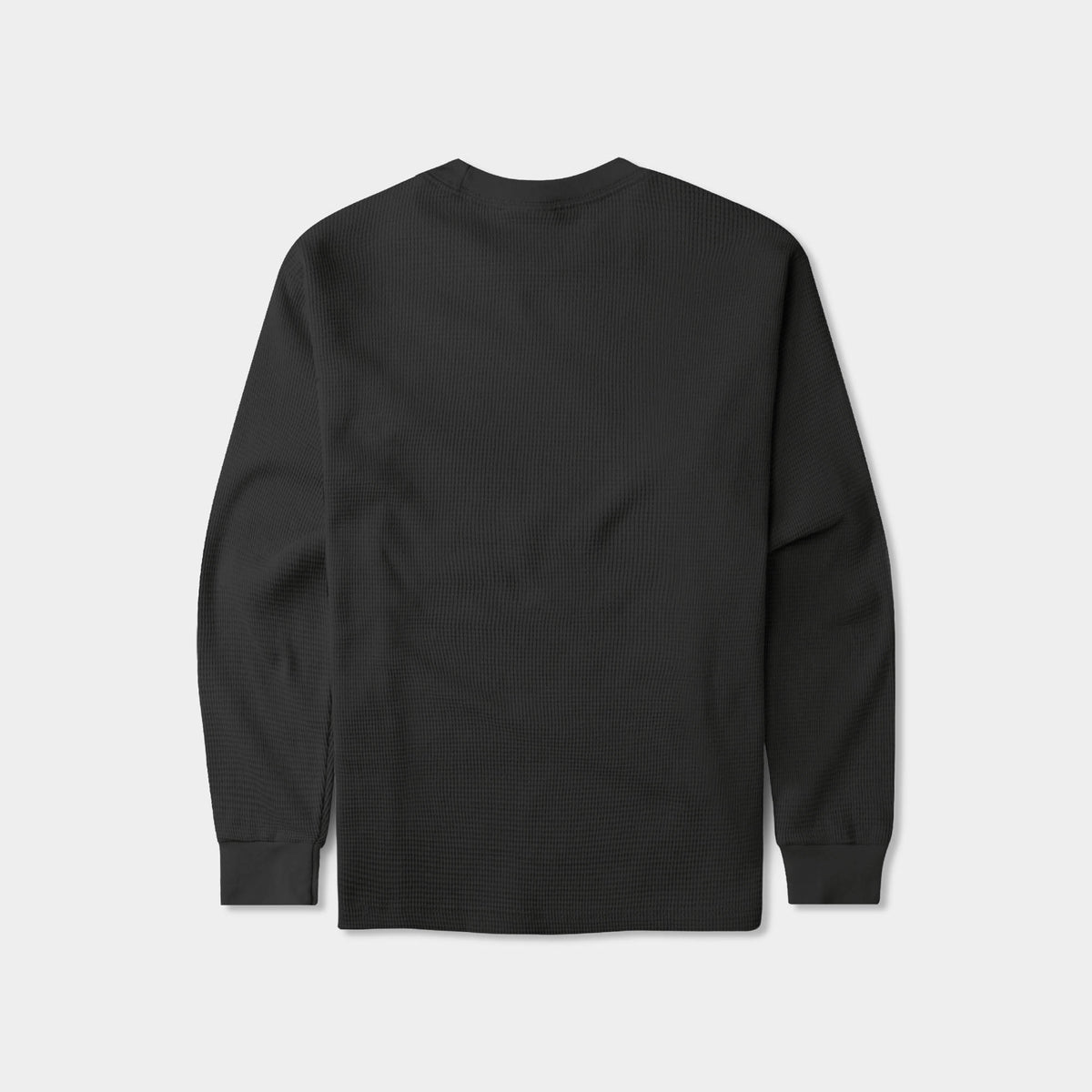 Men’s Waffle Thermal Sweatshirts in thermal shirt_thermal long sleeve_mens thermal shirt_long sleeve thermal shirts_mens thermal long sleeve_thermal clothing mens_Black - Hat and B