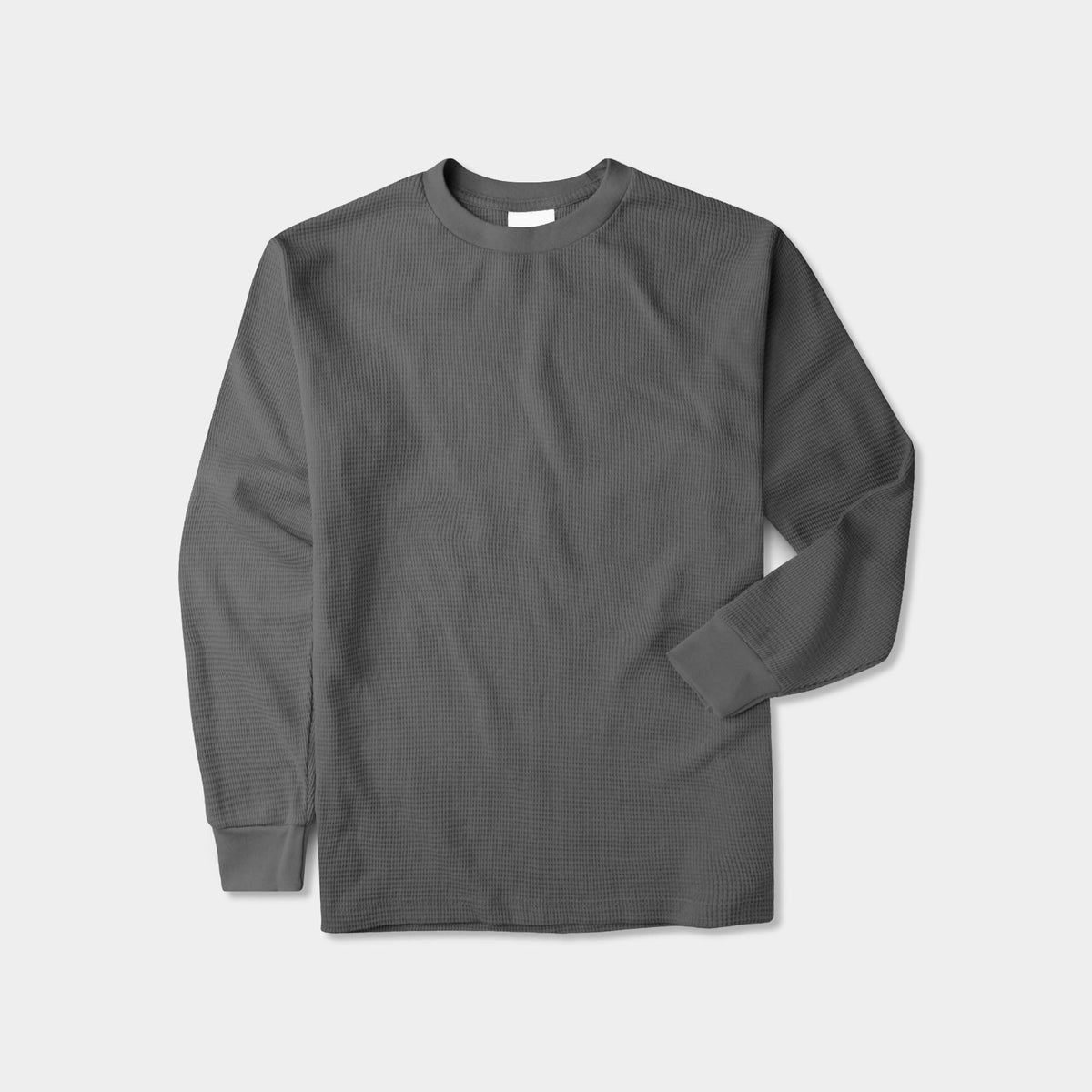Men’s Waffle Thermal Sweatshirts in thermal shirt_thermal long sleeve_mens thermal shirt_long sleeve thermal shirts_mens thermal long sleeve_thermal clothing mens_Cool Gray - Hat a