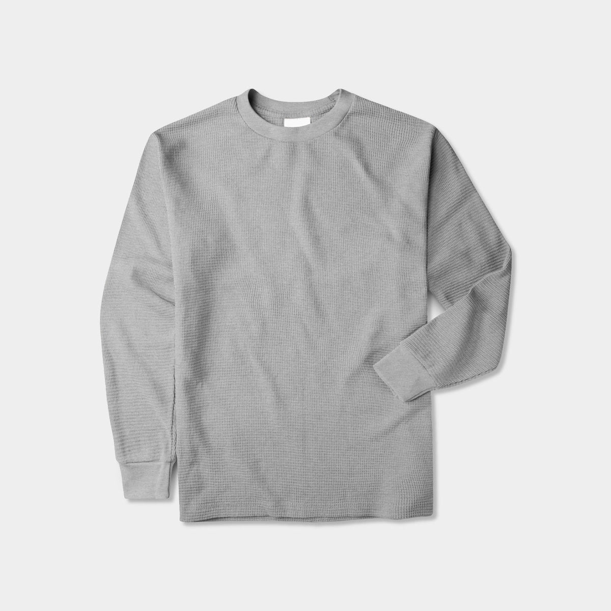 Men’s Waffle Thermal Sweatshirts in thermal shirt_thermal long sleeve_mens thermal shirt_long sleeve thermal shirts_mens thermal long sleeve_thermal clothing mens_Heather Gray - Ha