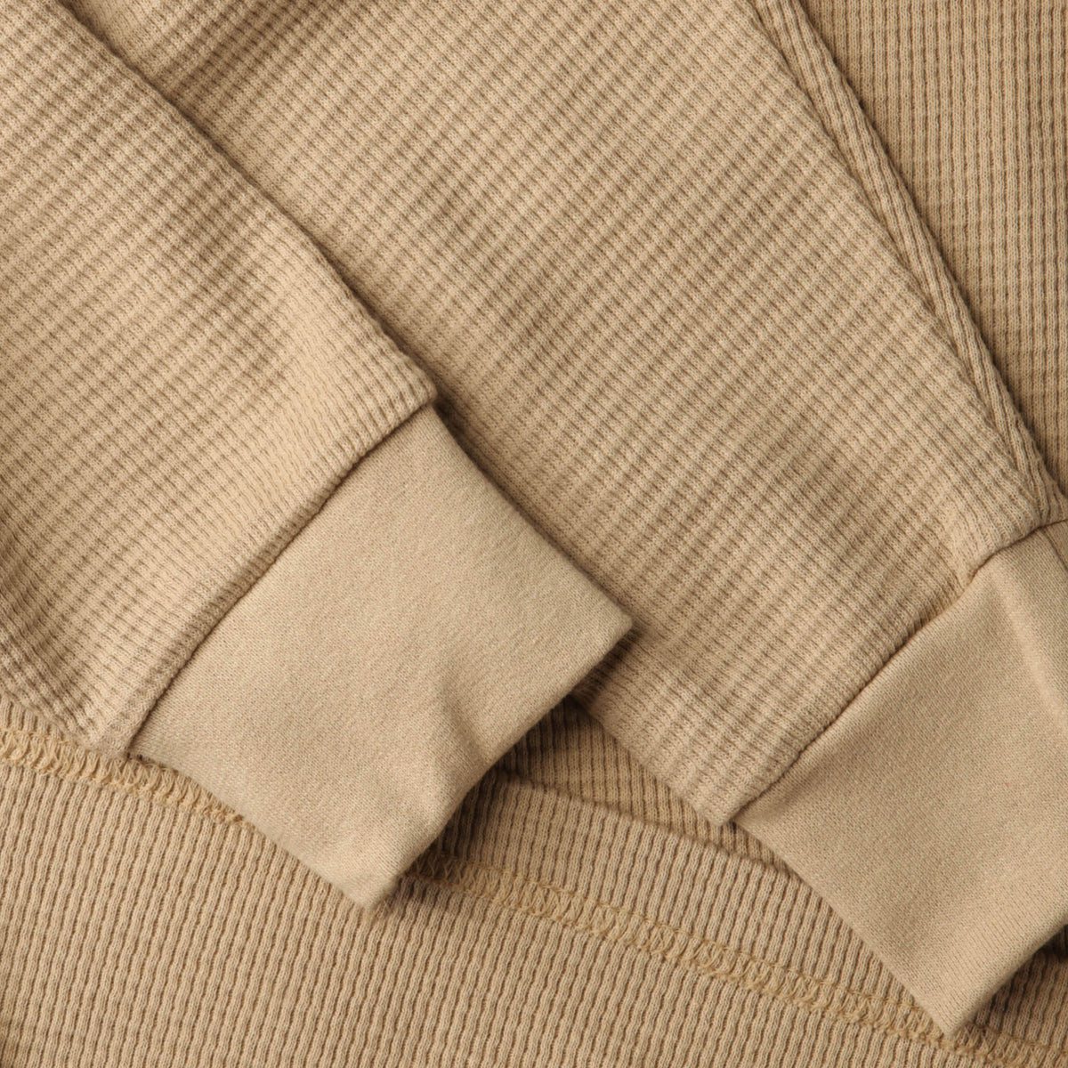 Men’s Waffle Thermal Sweatshirts in thermal shirt_thermal long sleeve_mens thermal shirt_long sleeve thermal shirts_mens thermal long sleeve_thermal clothing mens_Khaki - Hat and B