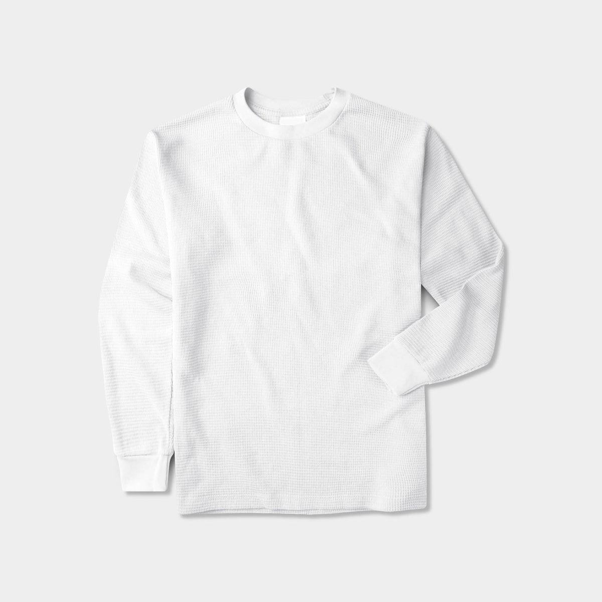 Men’s Waffle Thermal Sweatshirts in thermal shirt_thermal long sleeve_mens thermal shirt_long sleeve thermal shirts_mens thermal long sleeve_thermal clothing mens_White - Hat and B