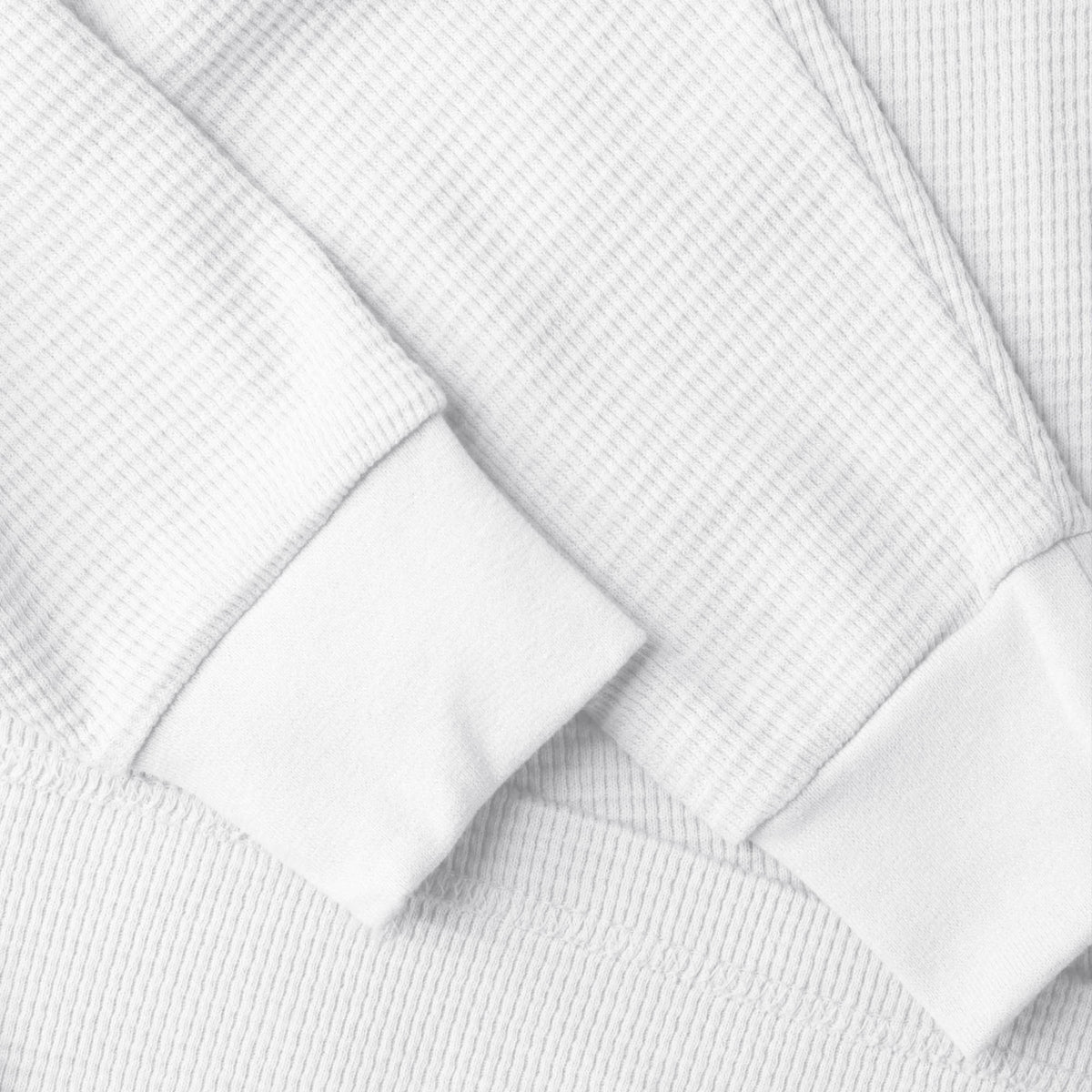 Men’s Waffle Thermal Sweatshirts in thermal shirt_thermal long sleeve_mens thermal shirt_long sleeve thermal shirts_mens thermal long sleeve_thermal clothing mens_White - Hat and B