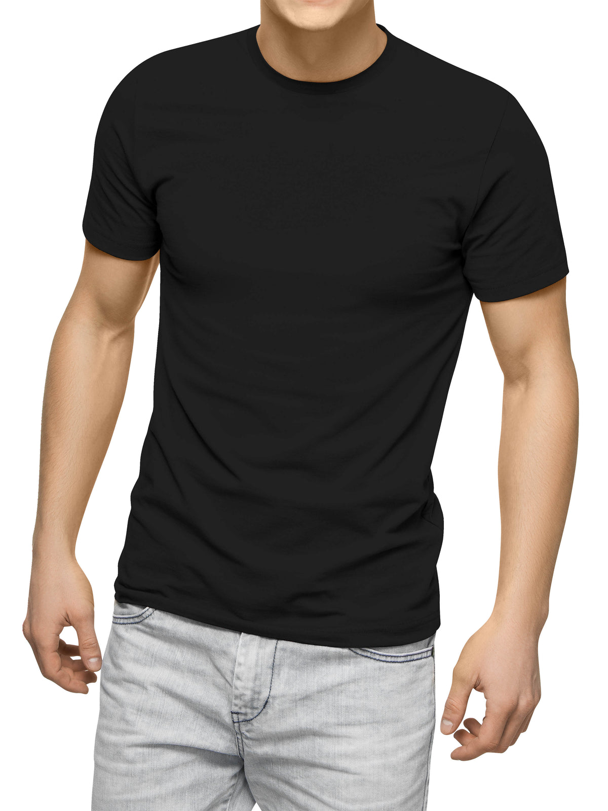 Men's Lightweight Essential T-Shirt Black – Wholesale Blank Essential T-Shirt Value Pack | Hat and Beyond