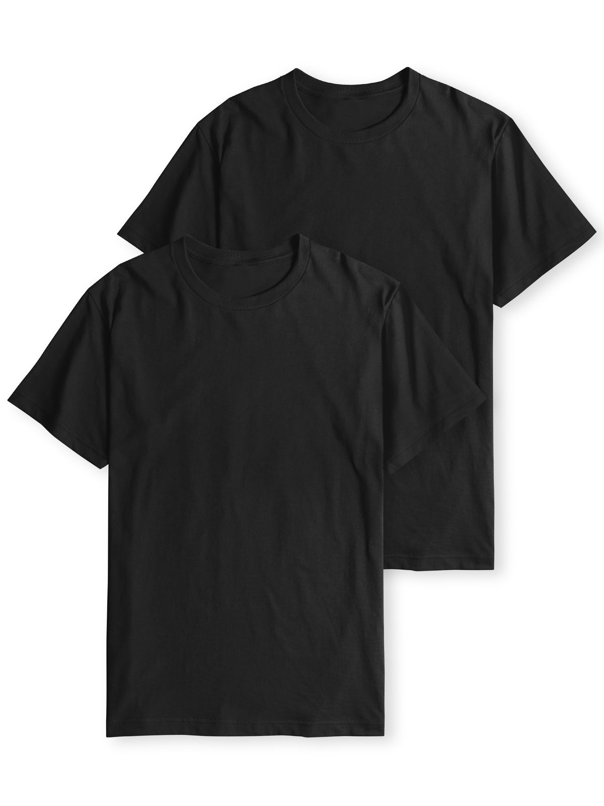Men’s Essentials Lightweight T Shirt Single, 2-Pack, 3-Pack in 2 Pack (Black-Black) - Hat and Beyond blank tee