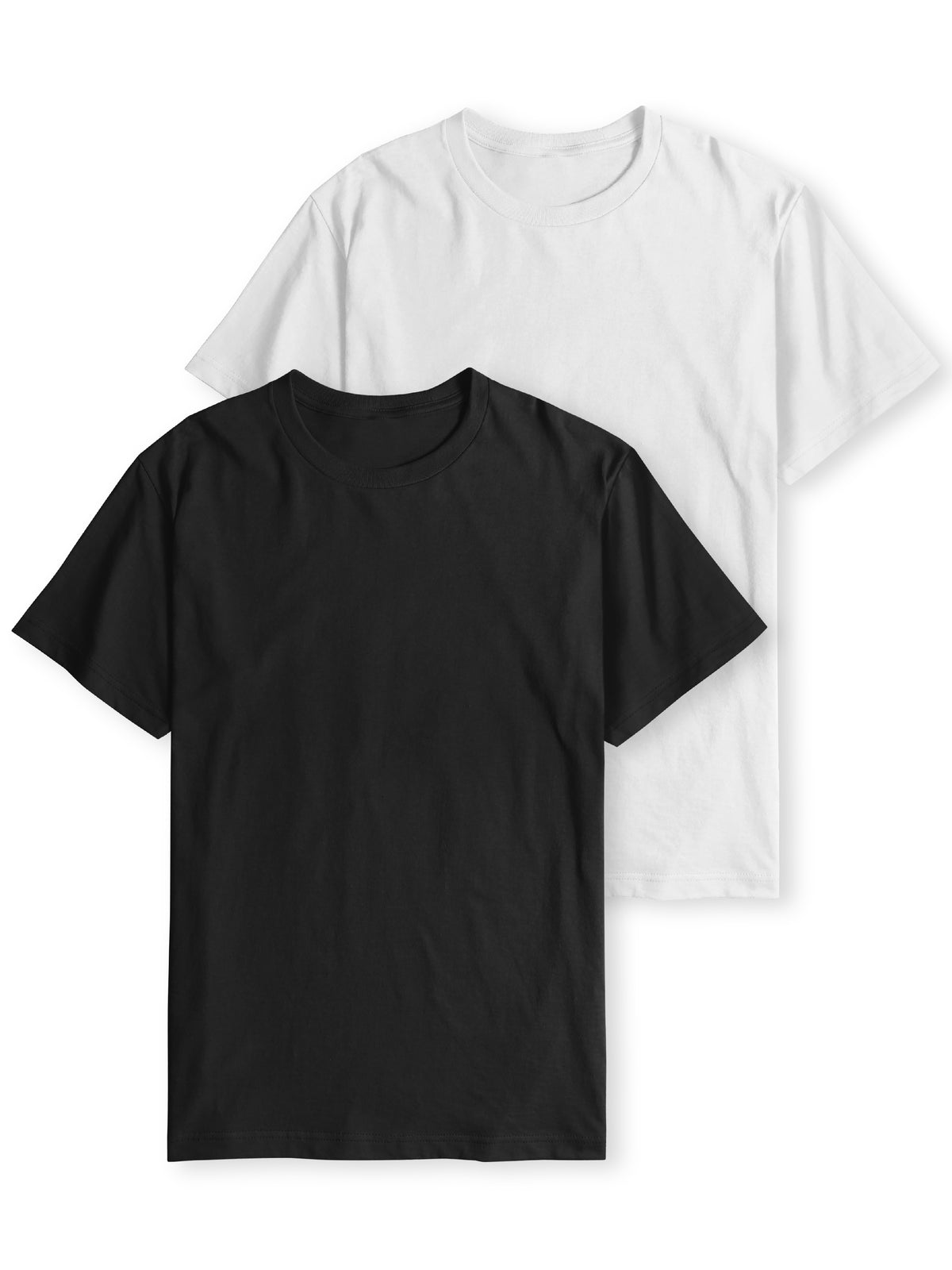 Men’s Essentials Lightweight T Shirt Single, 2-Pack, 3-Pack in 2 Pack (Black-White) - Hat and Beyond blank tee