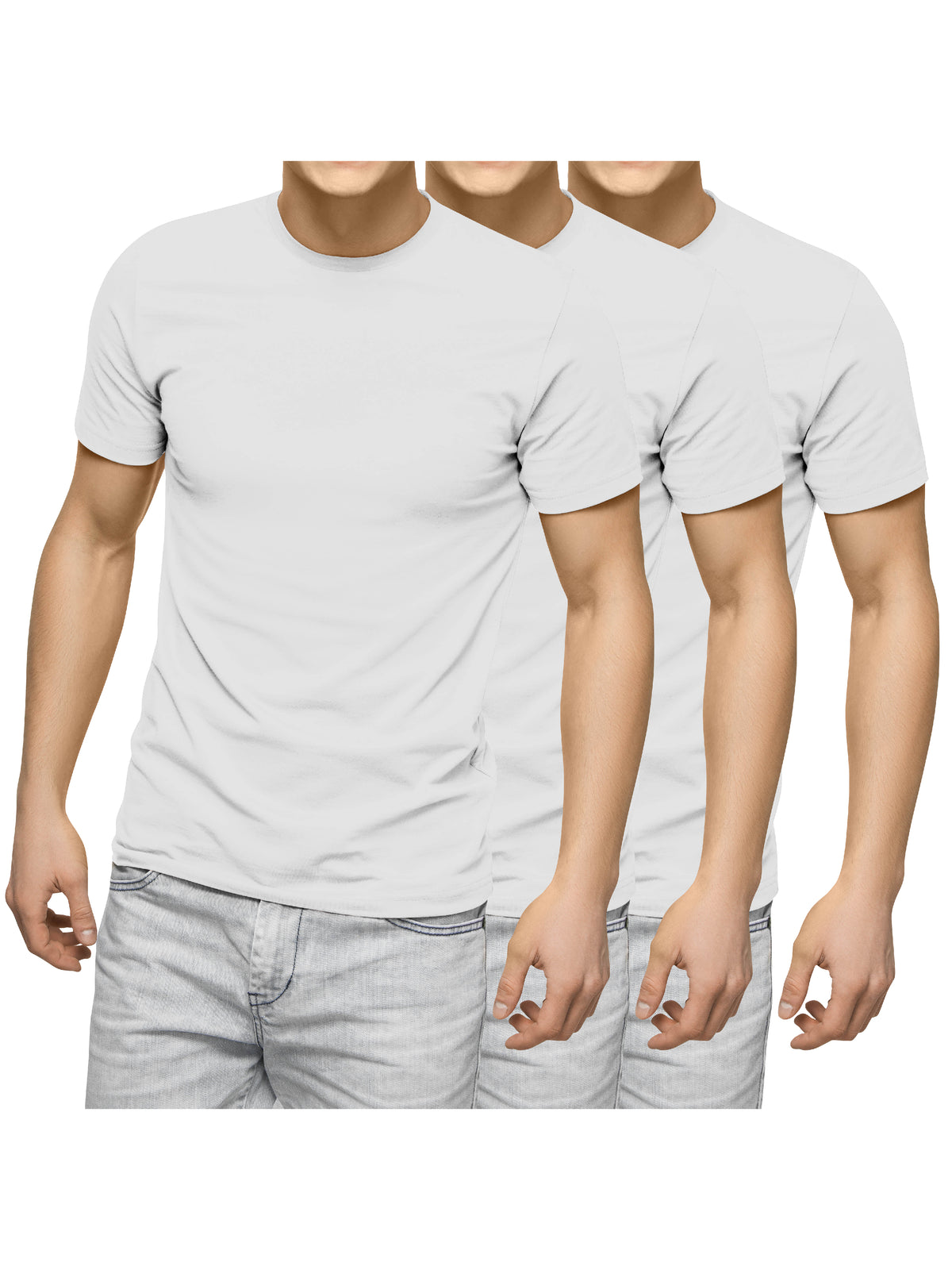 Men’s Essentials Lightweight T Shirt Single, 2-Pack, 3-Pack in 3 Pack (White-White-White) - Hat and Beyond blank tee