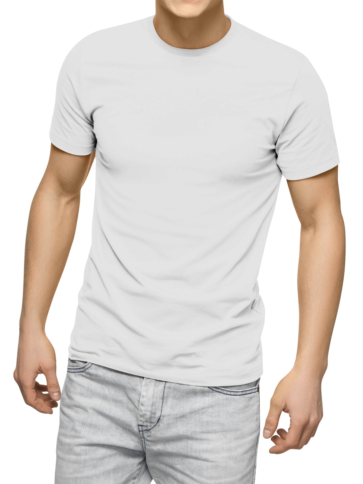 Men’s Essentials Lightweight T Shirt Single, 2-Pack, 3-Pack in White - Hat and Beyond blank tee