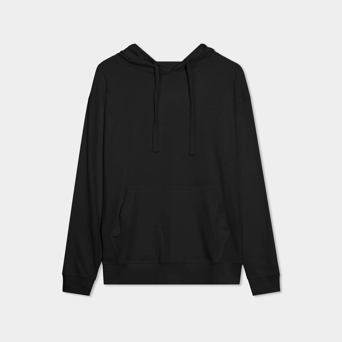 Men’s Lightweight Pullover Hoodie in hoodie_hoodies for men_hooded sweatshirt_custom hoodies_cheap hoodies_couple hoodies_pullover hoodie_mens pullover hoodie_Black - Hat and Beyon