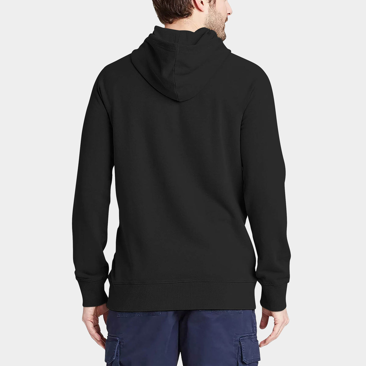 Men’s Lightweight Pullover Hoodie in hoodie_hoodies for men_hooded sweatshirt_custom hoodies_cheap hoodies_couple hoodies_pullover hoodie_mens pullover hoodie_Black - Hat and Beyon