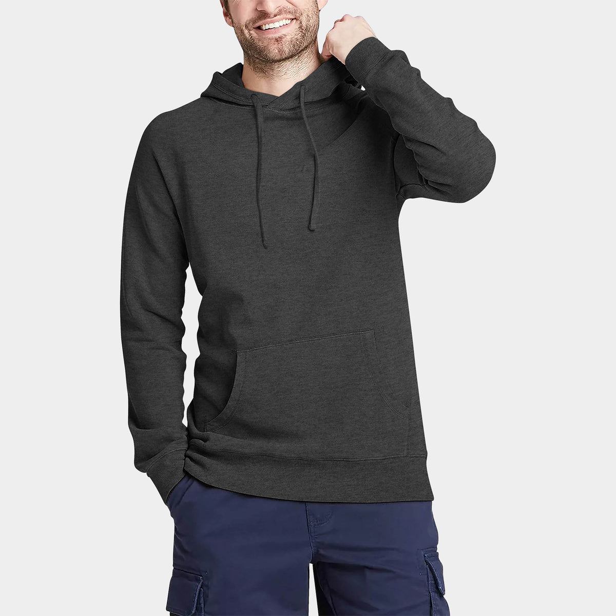Men’s Lightweight Pullover Hoodie in hoodie_hoodies for men_hooded sweatshirt_custom hoodies_cheap hoodies_couple hoodies_pullover hoodie_mens pullover hoodie_Charcoal - Hat and Be