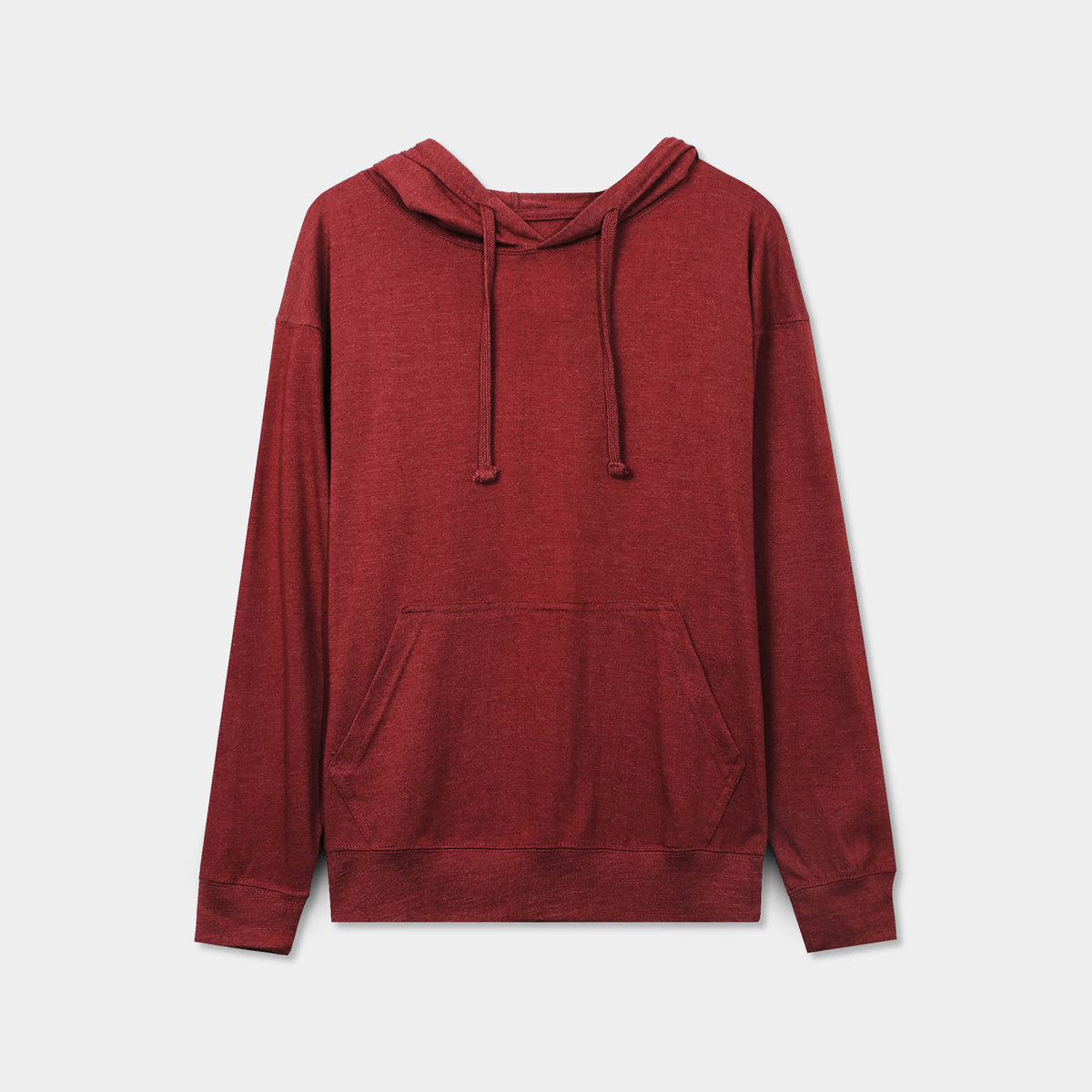 Men’s Lightweight Pullover Hoodie in hoodie_hoodies for men_hooded sweatshirt_custom hoodies_cheap hoodies_couple hoodies_pullover hoodie_mens pullover hoodie_Cranberry - Hat and B