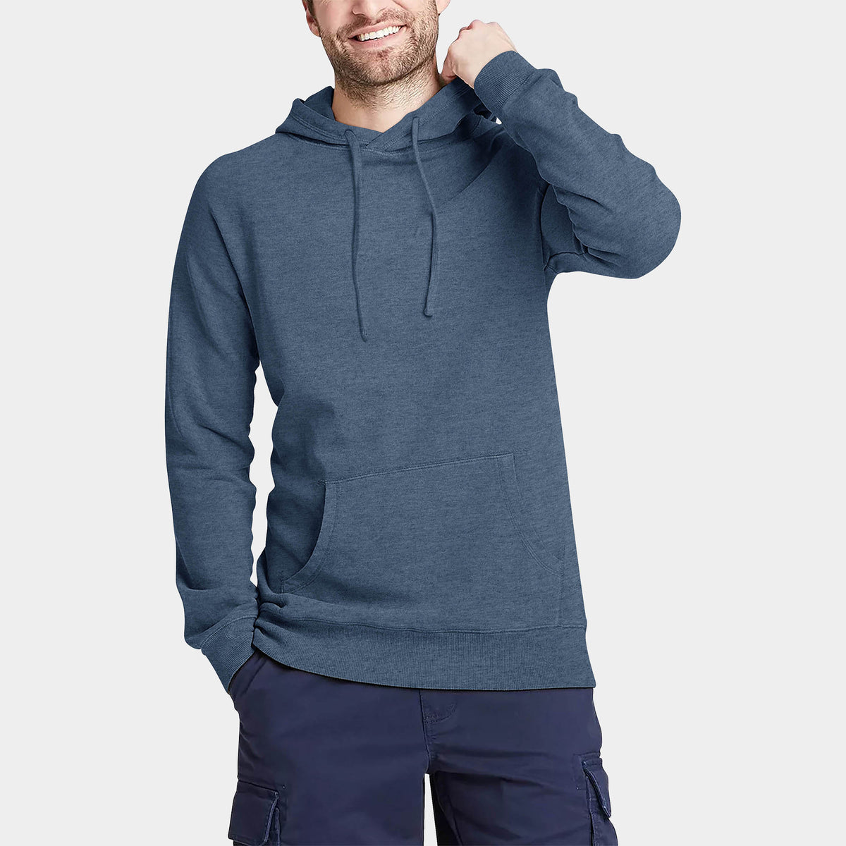 Men’s Lightweight Pullover Hoodie in hoodie_hoodies for men_hooded sweatshirt_custom hoodies_cheap hoodies_couple hoodies_pullover hoodie_mens pullover hoodie_Denim - Hat and Beyon