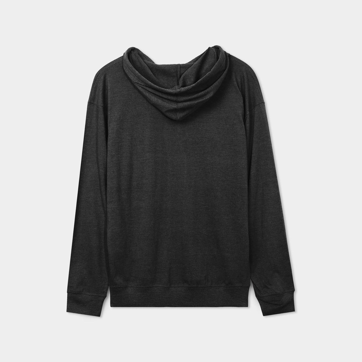 Men’s Lightweight Pullover Hoodie in hoodie_hoodies for men_hooded sweatshirt_custom hoodies_cheap hoodies_couple hoodies_pullover hoodie_mens pullover hoodie_Heather Black - Hat a