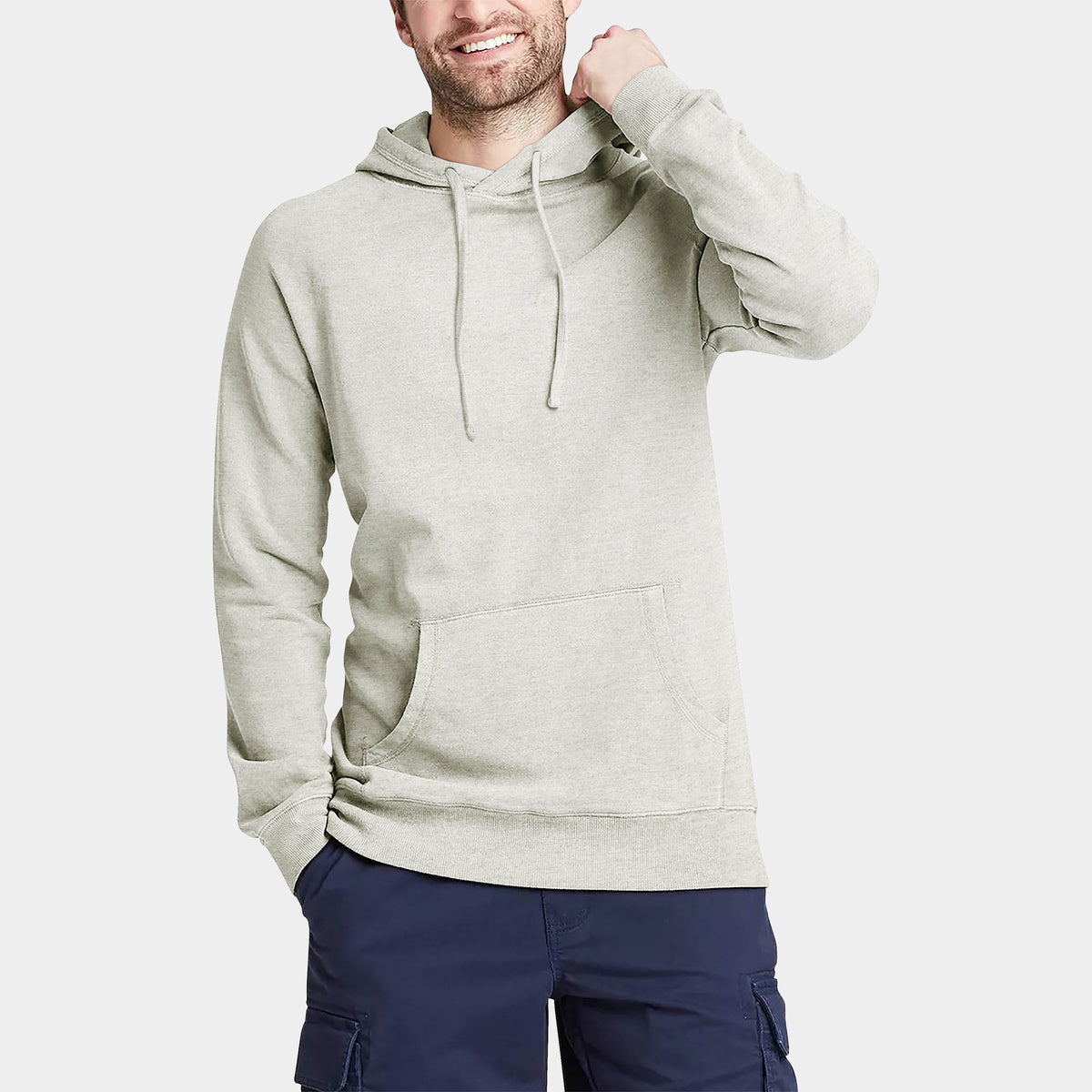 Men’s Lightweight Pullover Hoodie in hoodie_hoodies for men_hooded sweatshirt_custom hoodies_cheap hoodies_couple hoodies_pullover hoodie_mens pullover hoodie_Oatmeal - Hat and Bey