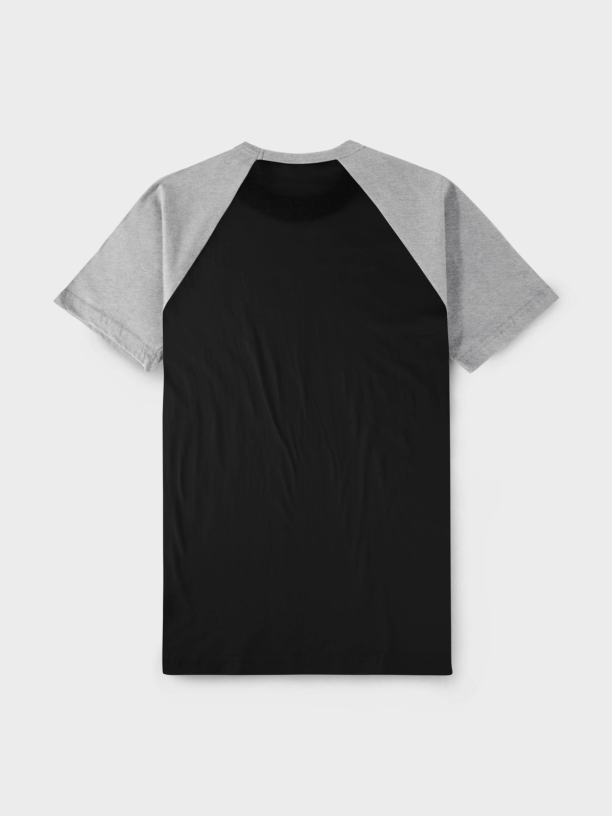 Men’s Contrast Raglan Short Sleeve Baseball T-Shirts in Black/Heather Gray - Hat and Beyond baseball jersey