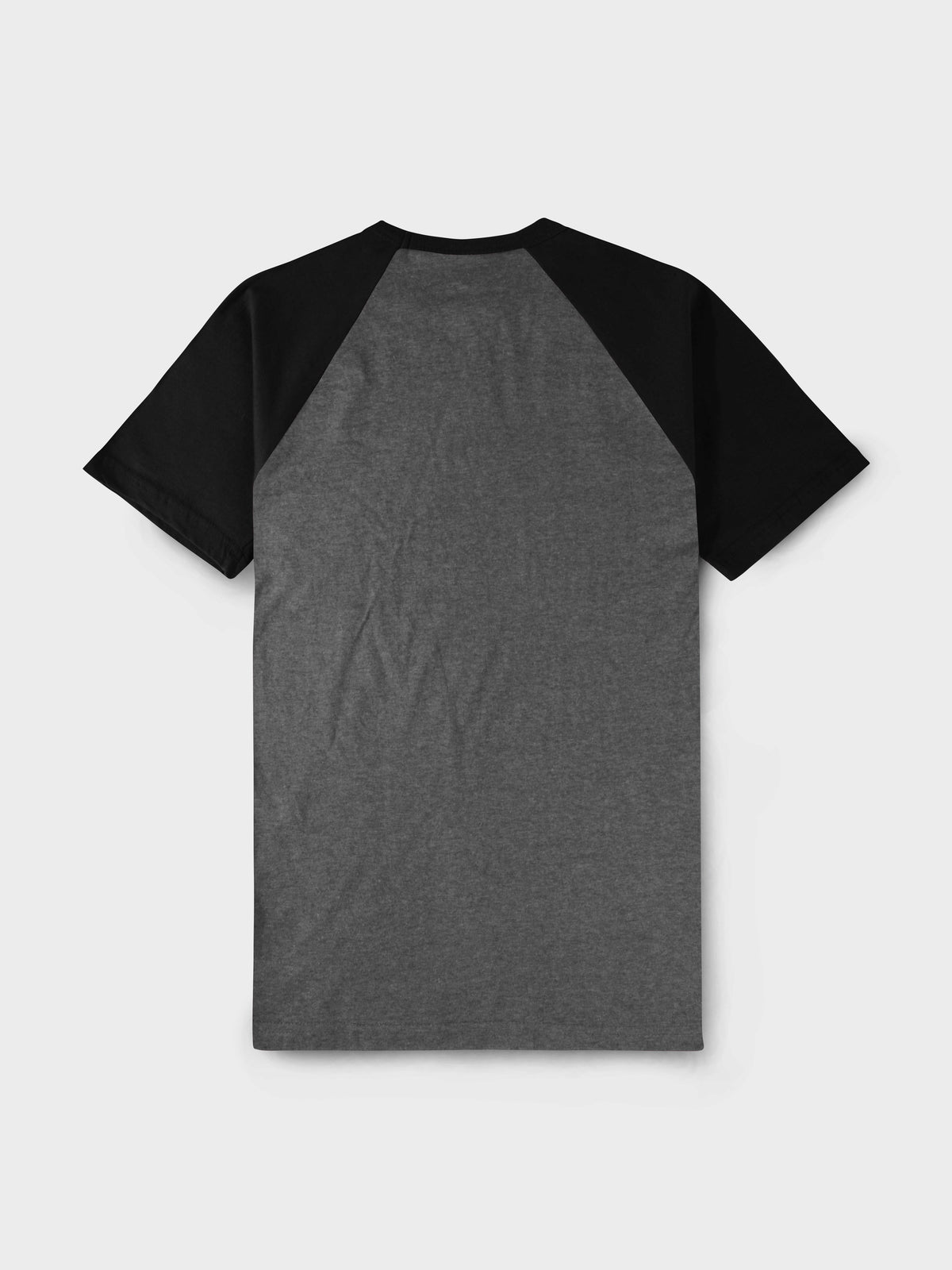 Men’s Contrast Raglan Short Sleeve Baseball T-Shirts in Charcoal/Black - Hat and Beyond baseball jersey