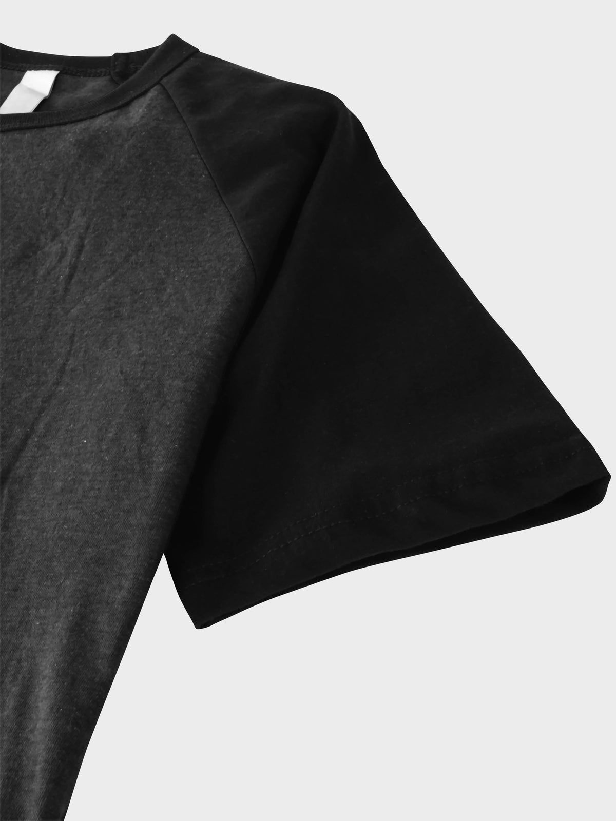 Men’s Contrast Raglan Short Sleeve Baseball T-Shirts in Charcoal/Black - Hat and Beyond baseball jersey