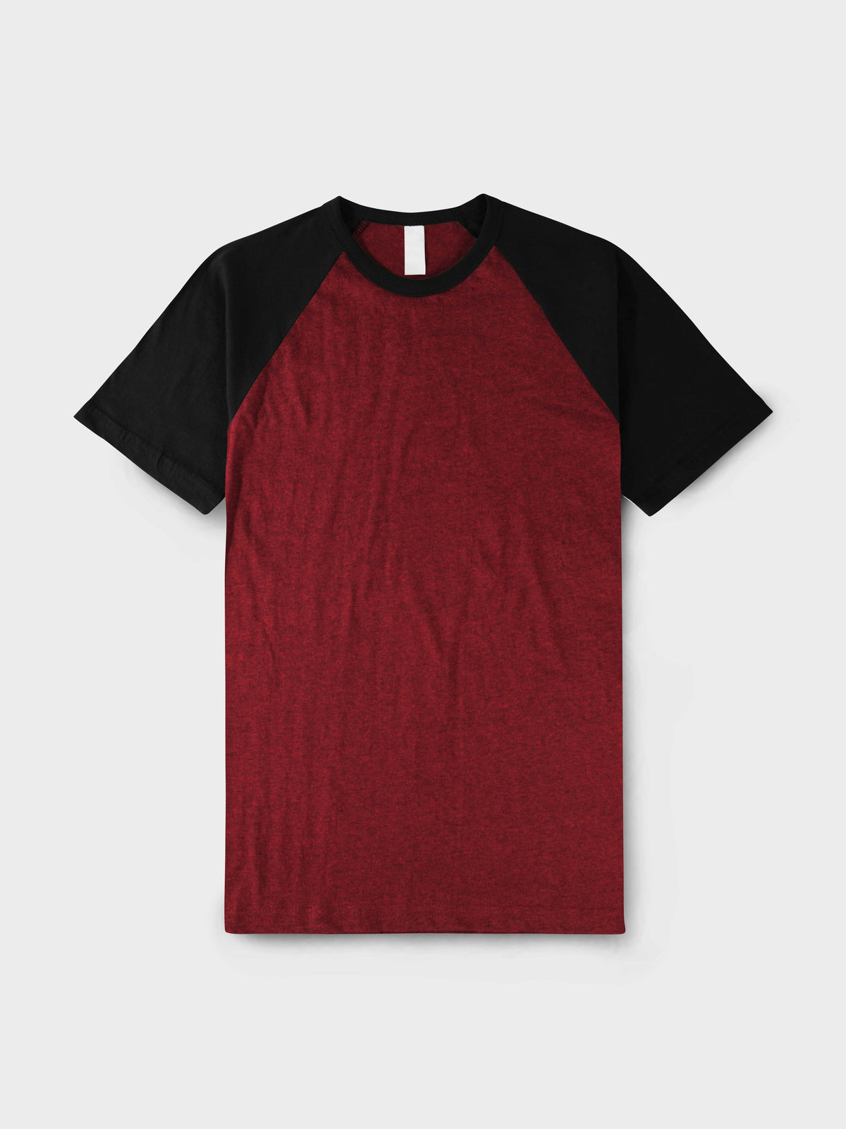 Men’s Contrast Raglan Short Sleeve Baseball T-Shirts in Cranberry Caviar/Black - Hat and Beyond baseball jersey
