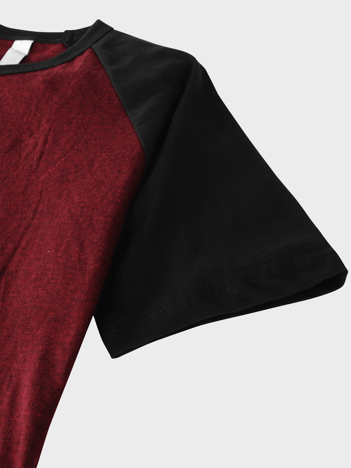 Men’s Contrast Raglan Short Sleeve Baseball T-Shirts in Cranberry Caviar/Black - Hat and Beyond baseball jersey