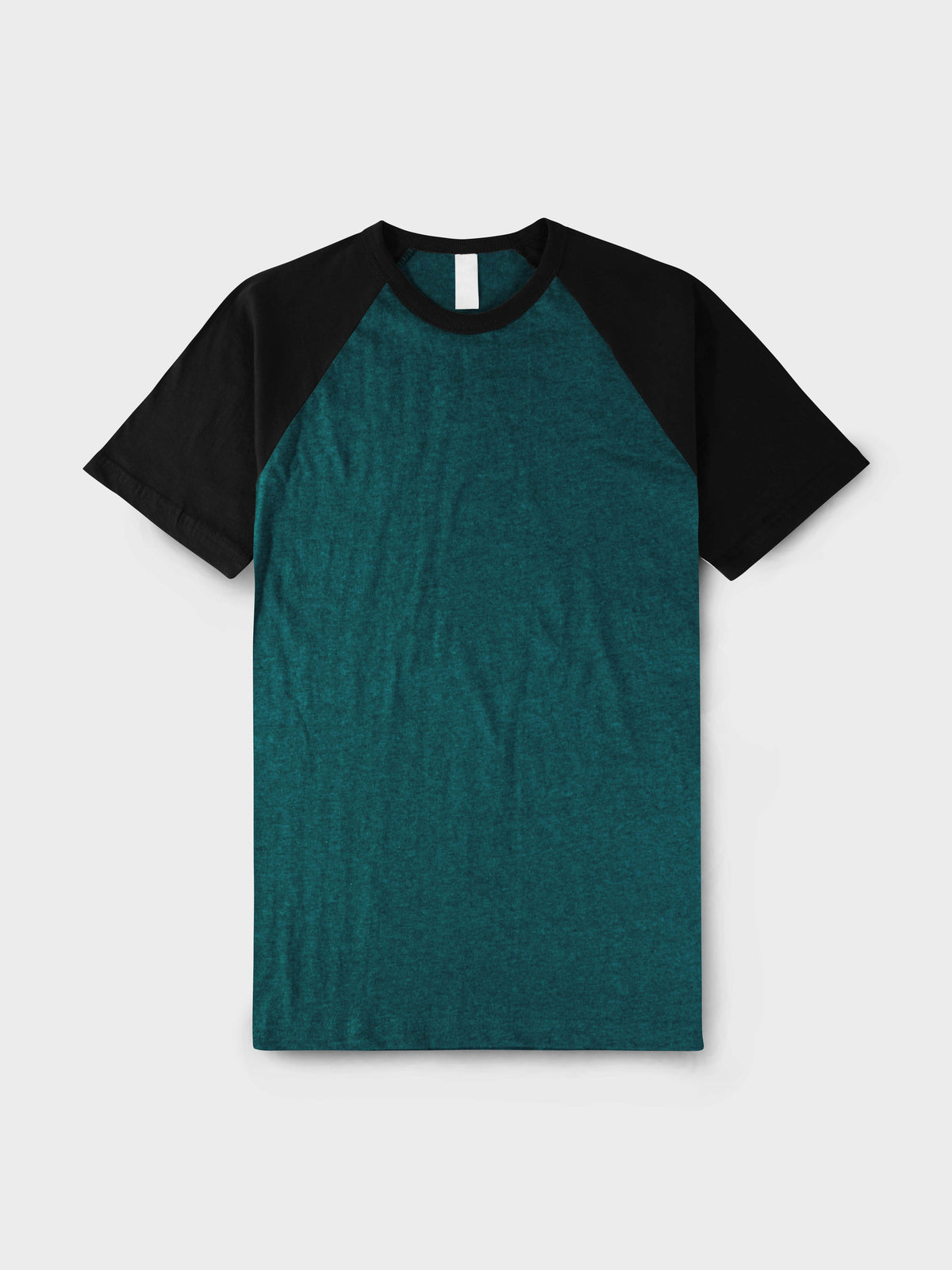 Men’s Contrast Raglan Short Sleeve Baseball T-Shirts in Cyan Caviar/Black - Hat and Beyond baseball jersey