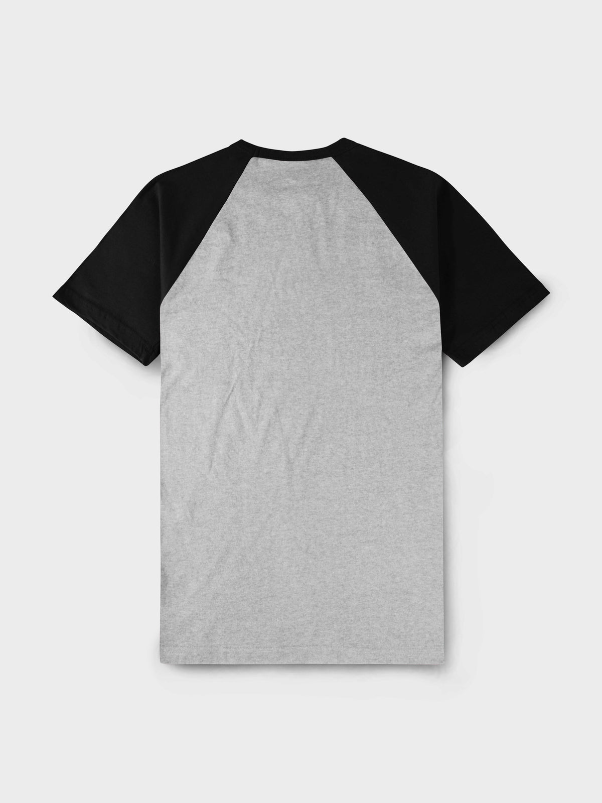 Men’s Contrast Raglan Short Sleeve Baseball T-Shirts in Heather Gray/Black - Hat and Beyond baseball jersey