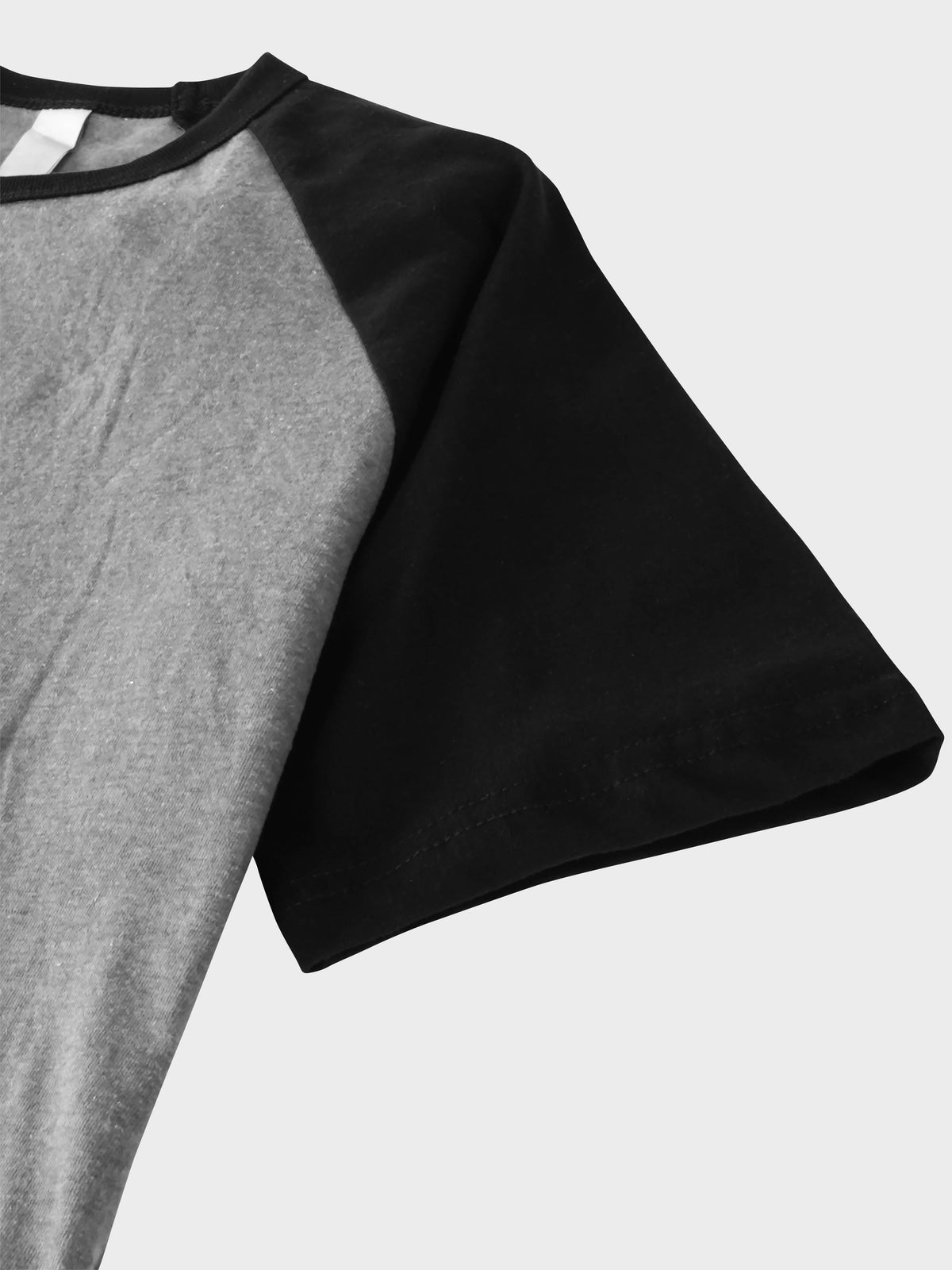 Men’s Contrast Raglan Short Sleeve Baseball T-Shirts in Heather Gray/Black - Hat and Beyond baseball jersey