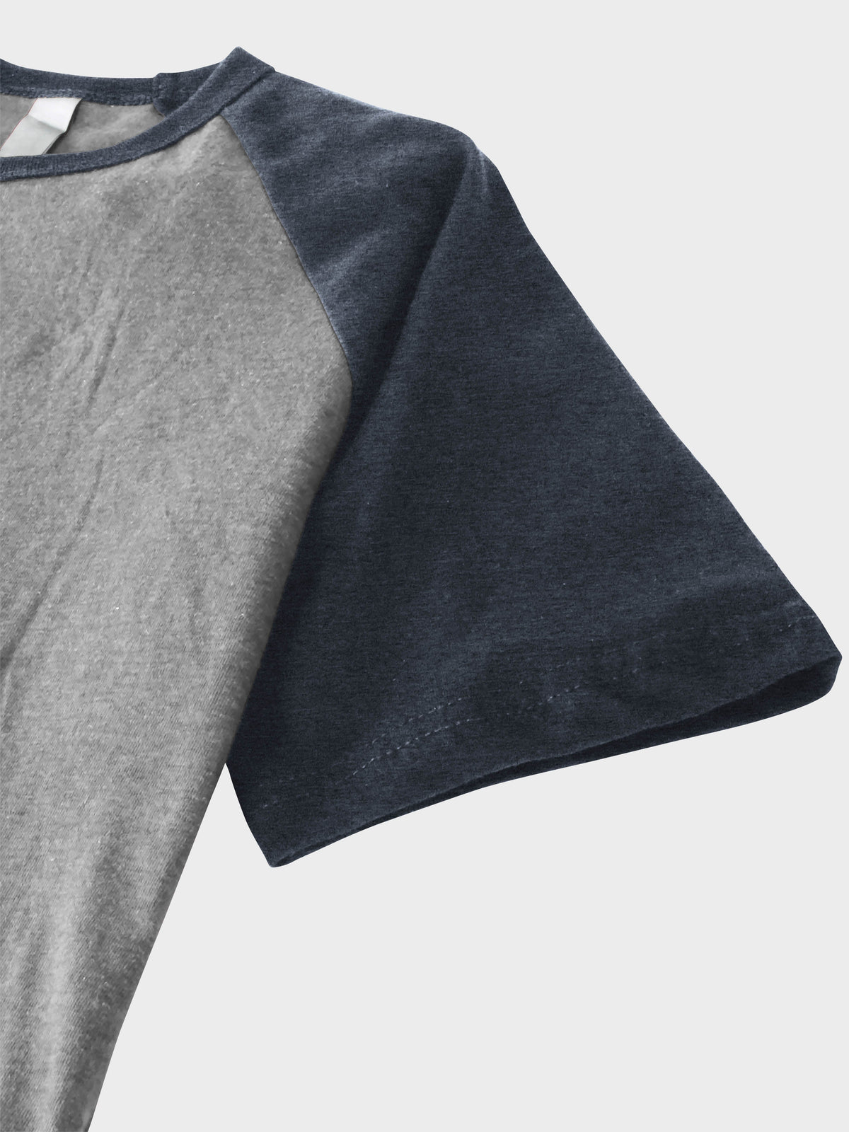 Men’s Contrast Raglan Short Sleeve Baseball T-Shirts in Heather Gray/Heather Navy - Hat and Beyond baseball jersey