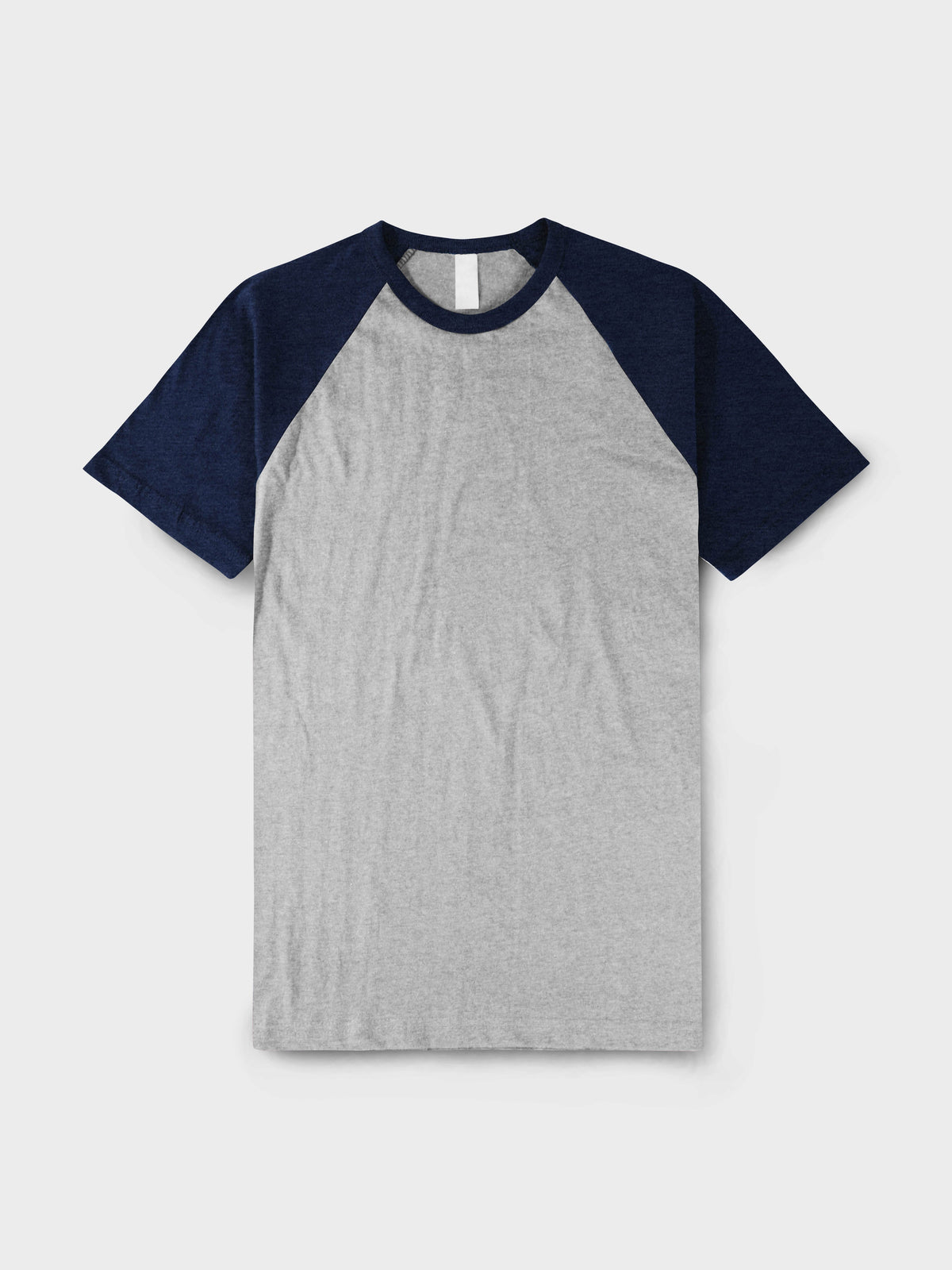 Men’s Contrast Raglan Short Sleeve Baseball T-Shirts in Heather Gray/Royal Caviar - Hat and Beyond baseball jersey