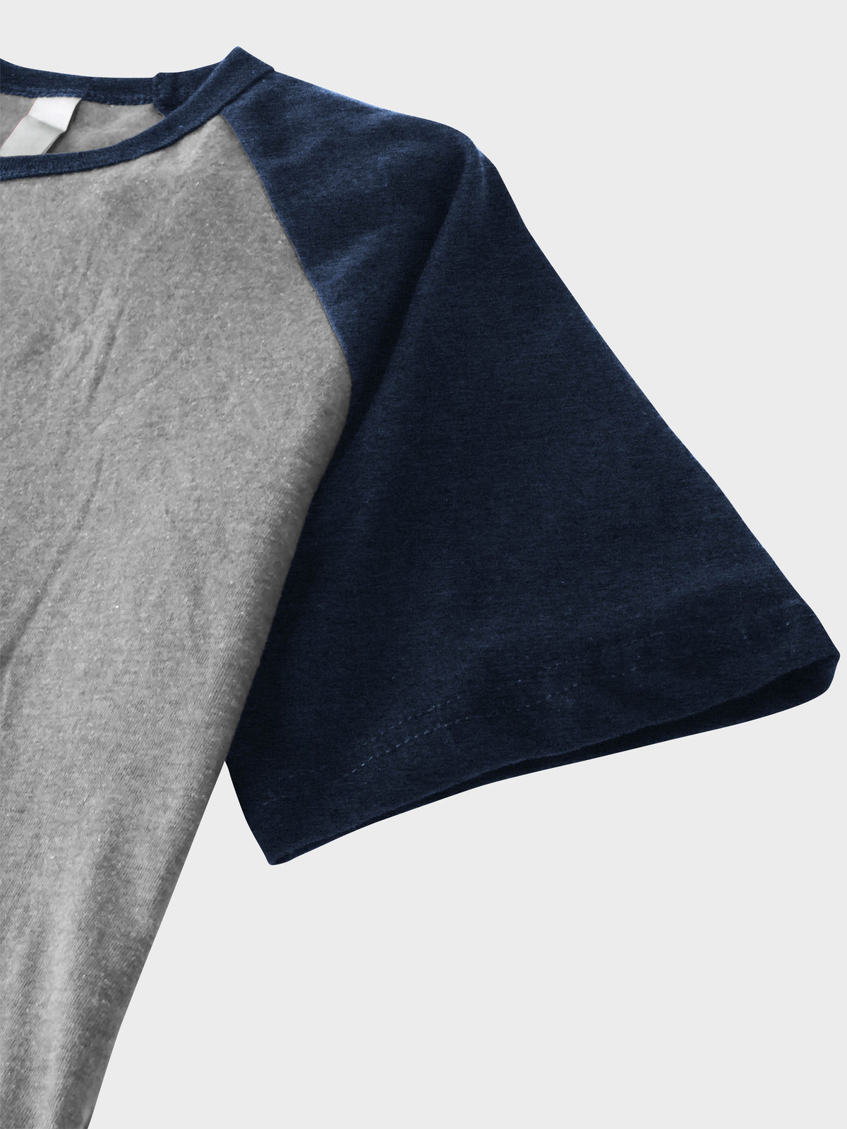 Men’s Contrast Raglan Short Sleeve Baseball T-Shirts in Heather Gray/Royal Caviar - Hat and Beyond baseball jersey