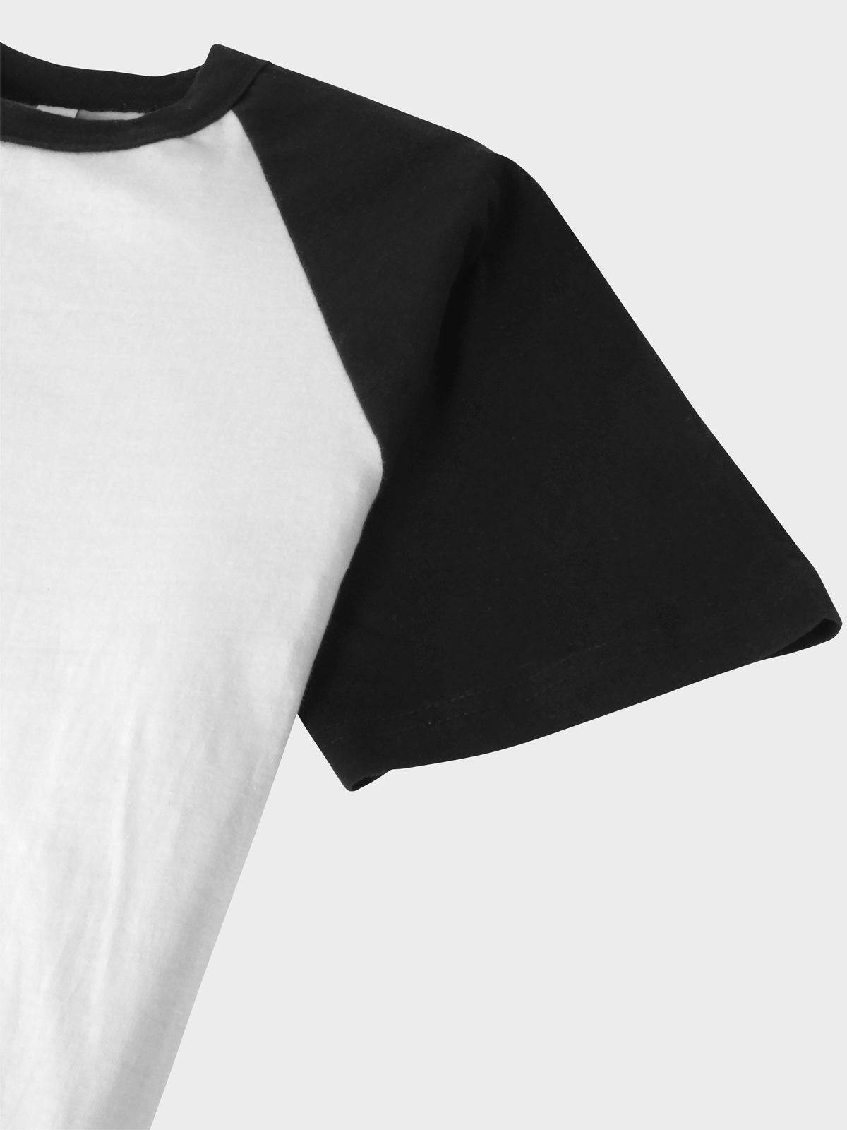 Men’s Contrast Raglan Short Sleeve Baseball T-Shirts in White/Black - Hat and Beyond baseball jersey