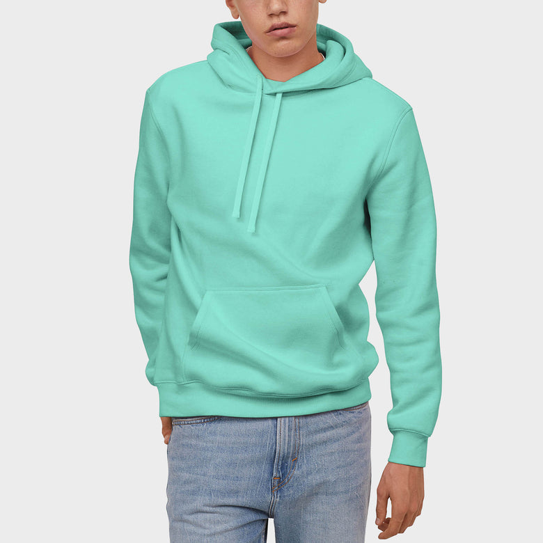 Men’s Pullover Hoodie in pullover hoodie_mens pullover hoodie_pullover sweatshirt_champion pullover hoodie_hooded pullover_heavyweight pullover hoodie_Aqua - Hat and Beyond hoodie