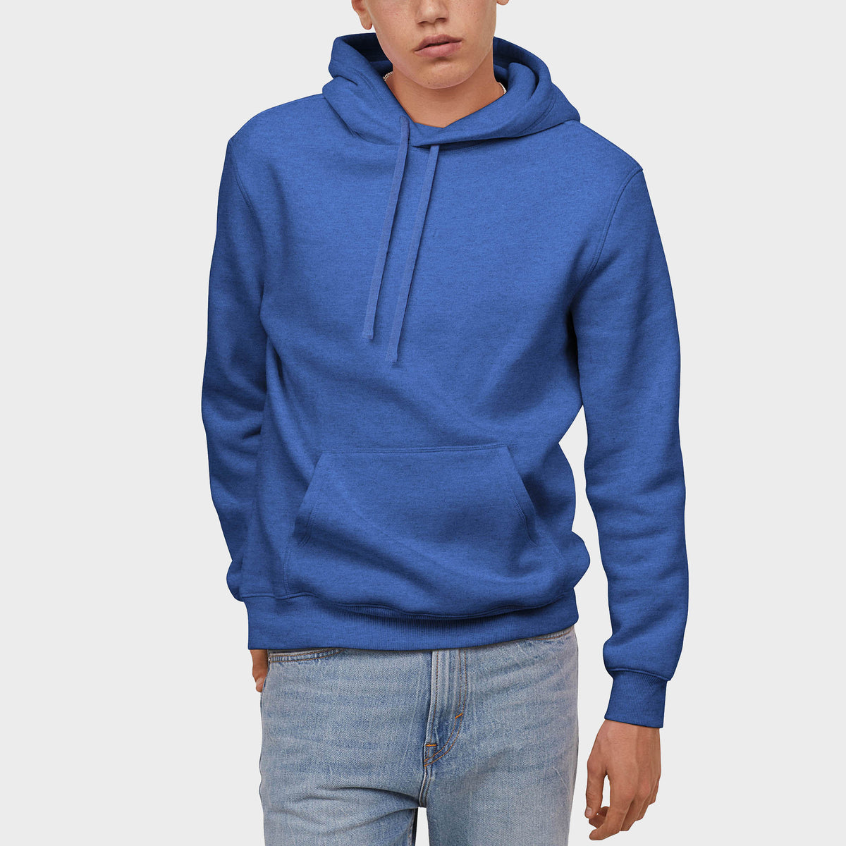 Men’s Pullover Hoodie in pullover hoodie_mens pullover hoodie_pullover sweatshirt_champion pullover hoodie_hooded pullover_heavyweight pullover hoodie_Heather Royal Blue - Hat and 