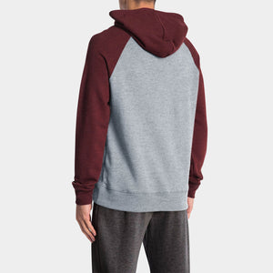 pullover hoodie_mens pullover hoodie_pullover sweatshirt_champion pullover hoodie_pullover adidas_hooded pullover_Heather Gray/Cranberry Caviar