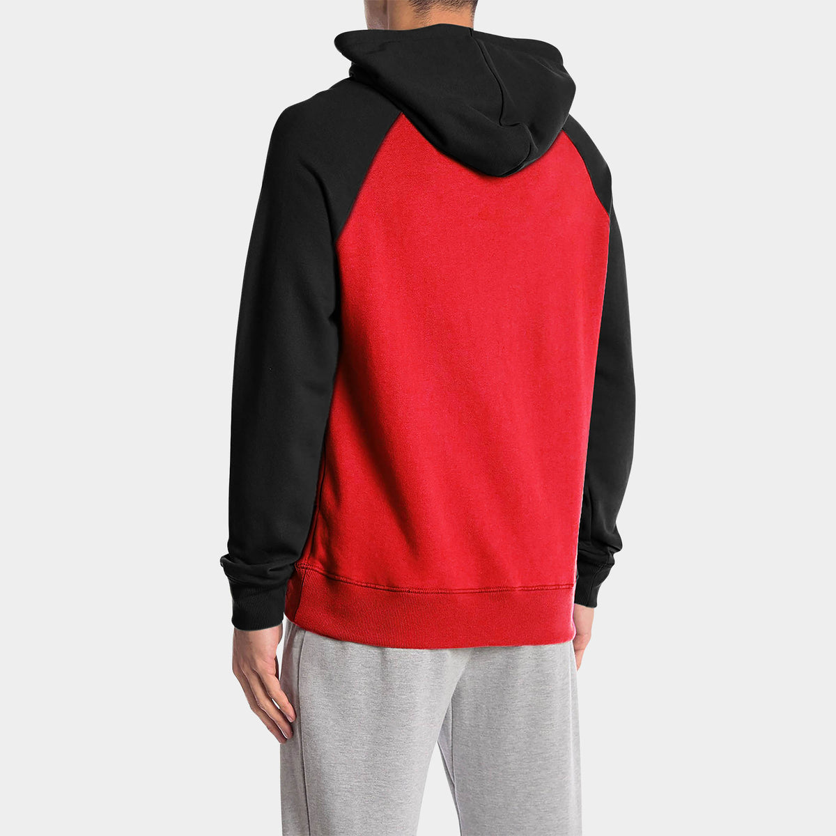 Men’s Raglan Pullover Hoodie in pullover hoodie_mens pullover hoodie_pullover sweatshirt_champion pullover hoodie_pullover adidas_hooded pullover_Red/Black - Hat and Beyond hoodie