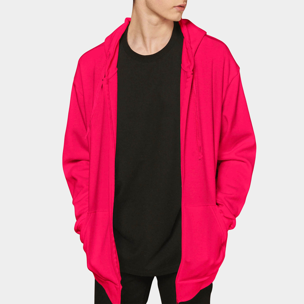 Men’s Zip Up Hoodie in zip up hoodie_mens zip up hoodie_zipper hoodie_champion zip up hoodie_zip up sweatshirt_boys zip up hoodielong zip up hoodie_best zip up hoodies_Fuchsia - Ha