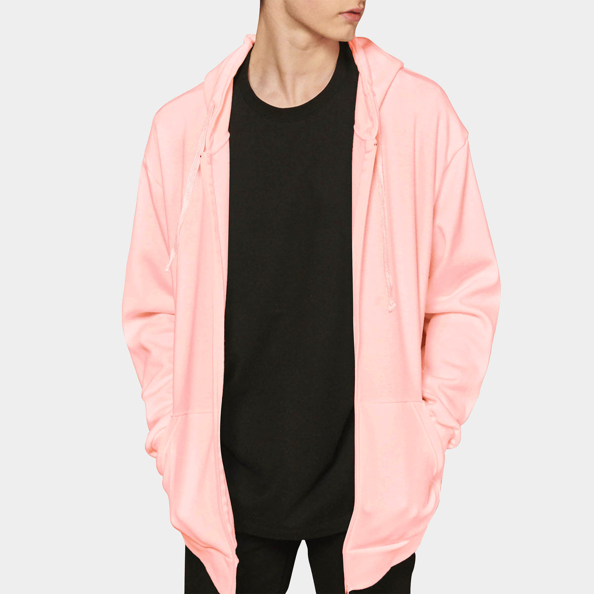 Men’s Zip Up Hoodie in zip up hoodie_mens zip up hoodie_zipper hoodie_champion zip up hoodie_zip up sweatshirt_boys zip up hoodielong zip up hoodie_best zip up hoodies_Light Pink -