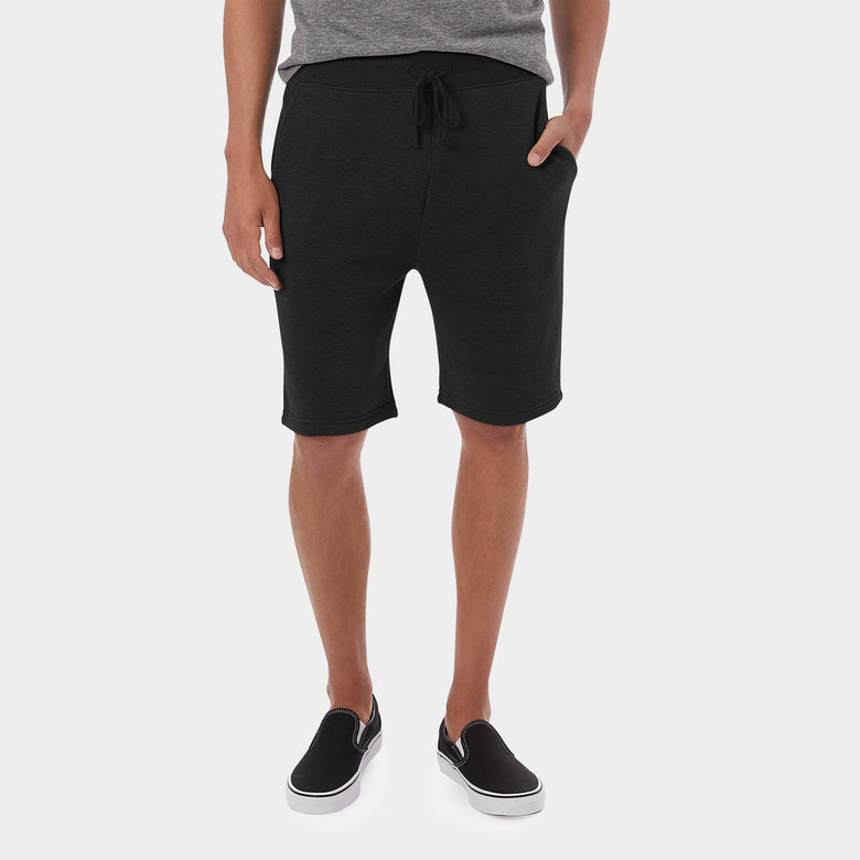 Men’s Fleece Sweat Shorts in boys fleece shorts_hollister fleece shorts_mens fleece shorts cheap_chino shorts_sweat shorts_mens running shorts_sports shorts_cotton shorts_Black - H
