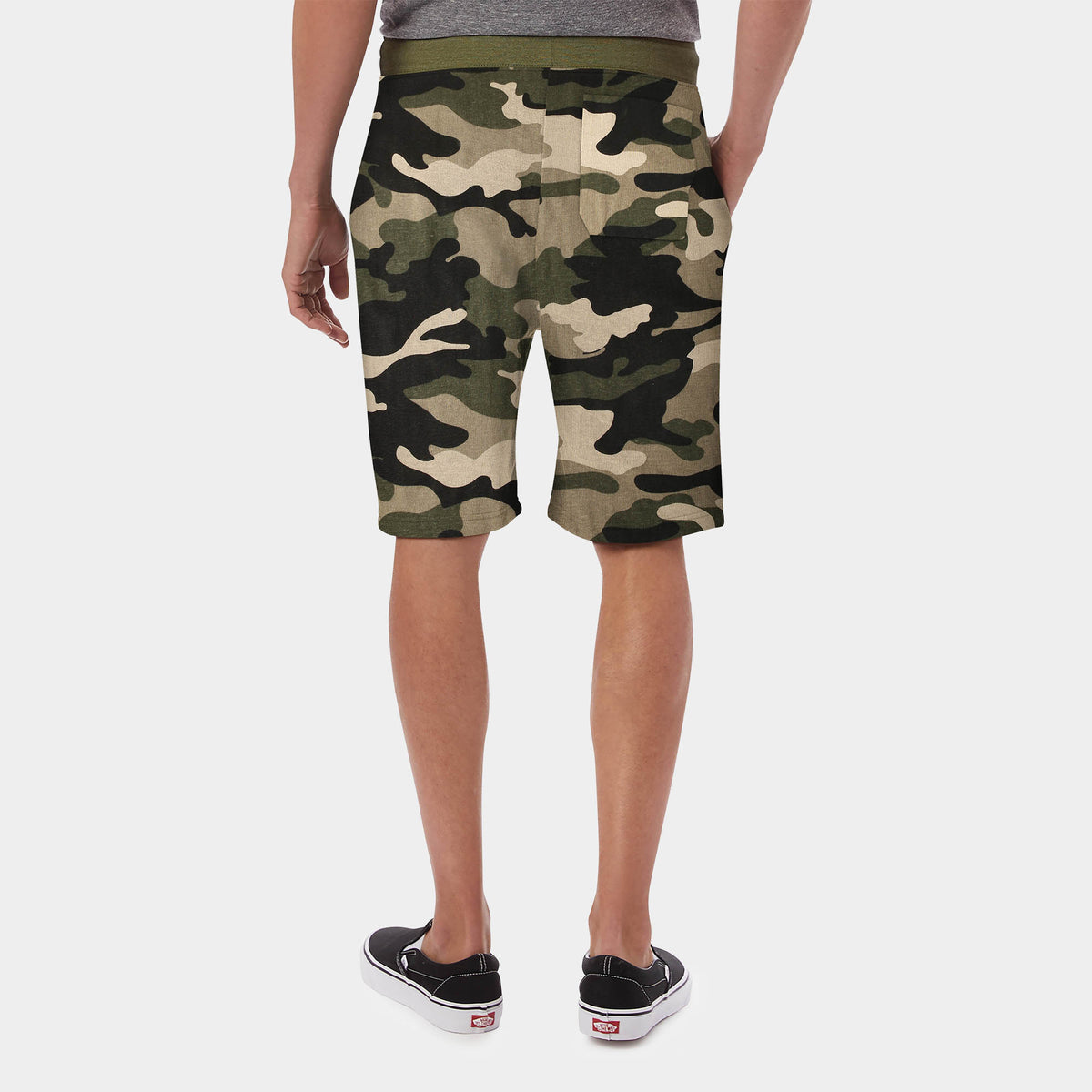 Men’s Fleece Sweat Shorts in boys fleece shorts_hollister fleece shorts_mens fleece shorts cheap_chino shorts_sweat shorts_mens running shorts_sports shorts_cotton shorts_Green Cam