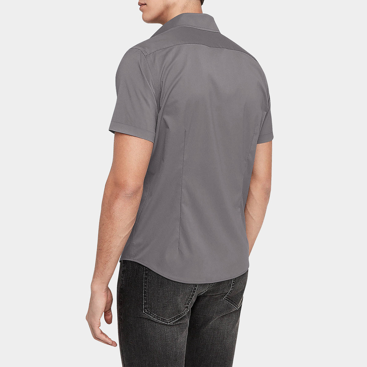 Men’s Short Sleeve Stretch Dress Shirt in stretch dress shirt_stretch shirts_t shirt stretch_stretch cotton shirt_mens stretch shirts_slim fit stretch_mens stretch dress shirts_Cha