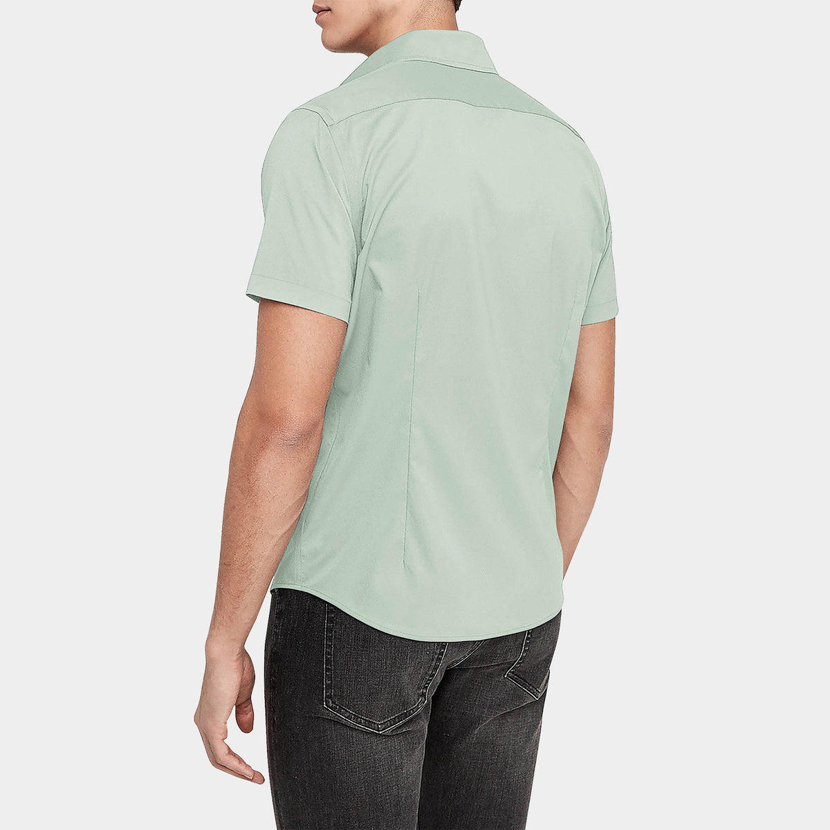 Men’s Short Sleeve Stretch Dress Shirt in stretch dress shirt_stretch shirts_t shirt stretch_stretch cotton shirt_mens stretch shirts_slim fit stretch_mens stretch dress shirts_Min