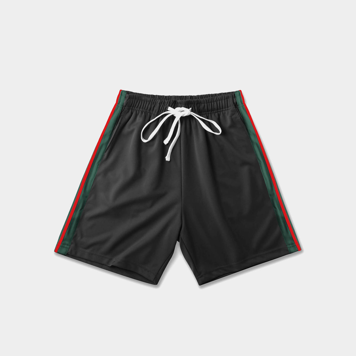 Men’s Stripe Track Shorts in track shorts_track shorts mens_hind running shorts_boys track shorts_gucci shorts_gucci shorts mens_gucci shorts cheap_Black/Red - Hat and Beyond casua