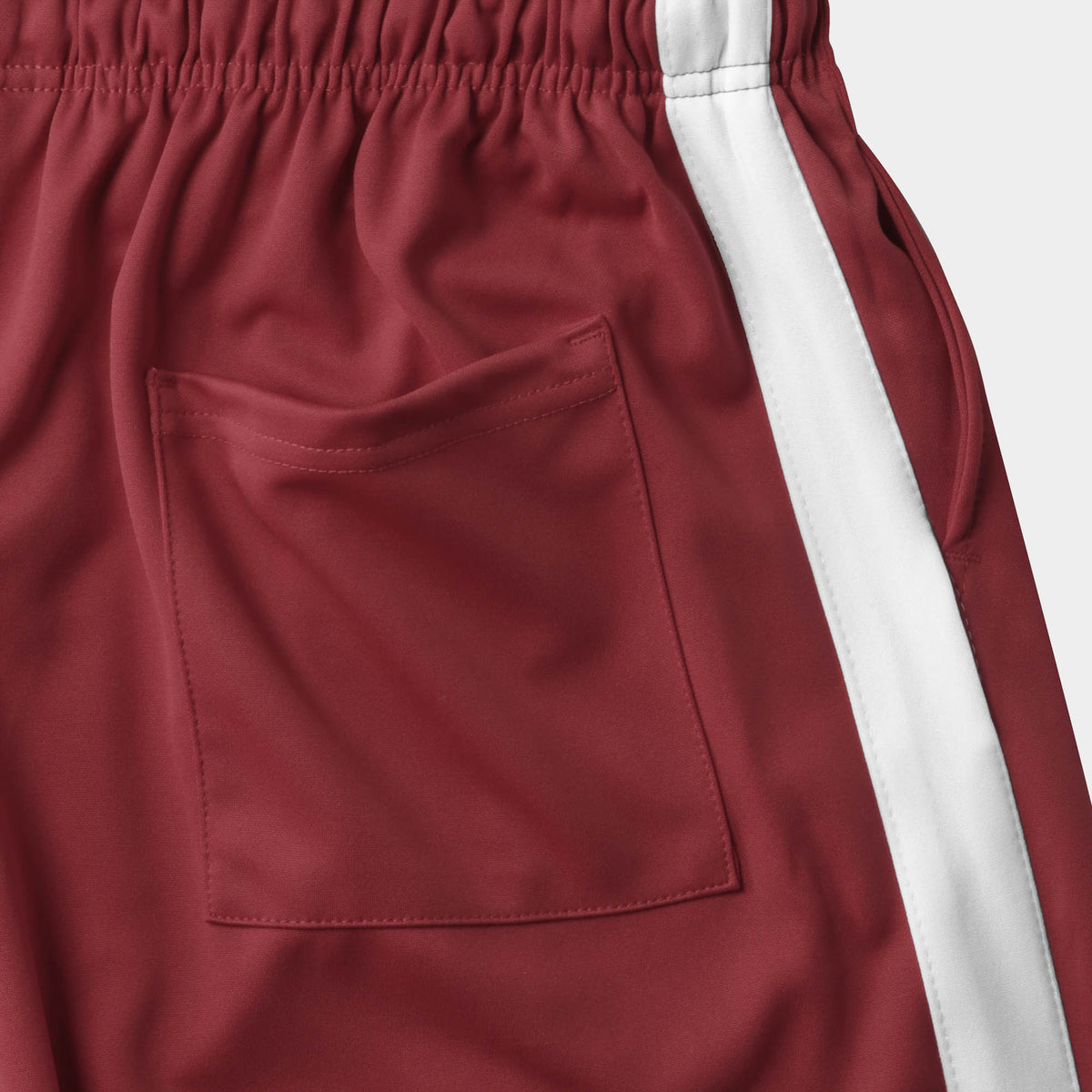 Men’s Stripe Track Shorts in track shorts_track shorts mens_hind running shorts_boys track shorts_gucci shorts_gucci shorts mens_gucci shorts cheap_Burgundy/White - Hat and Beyond 