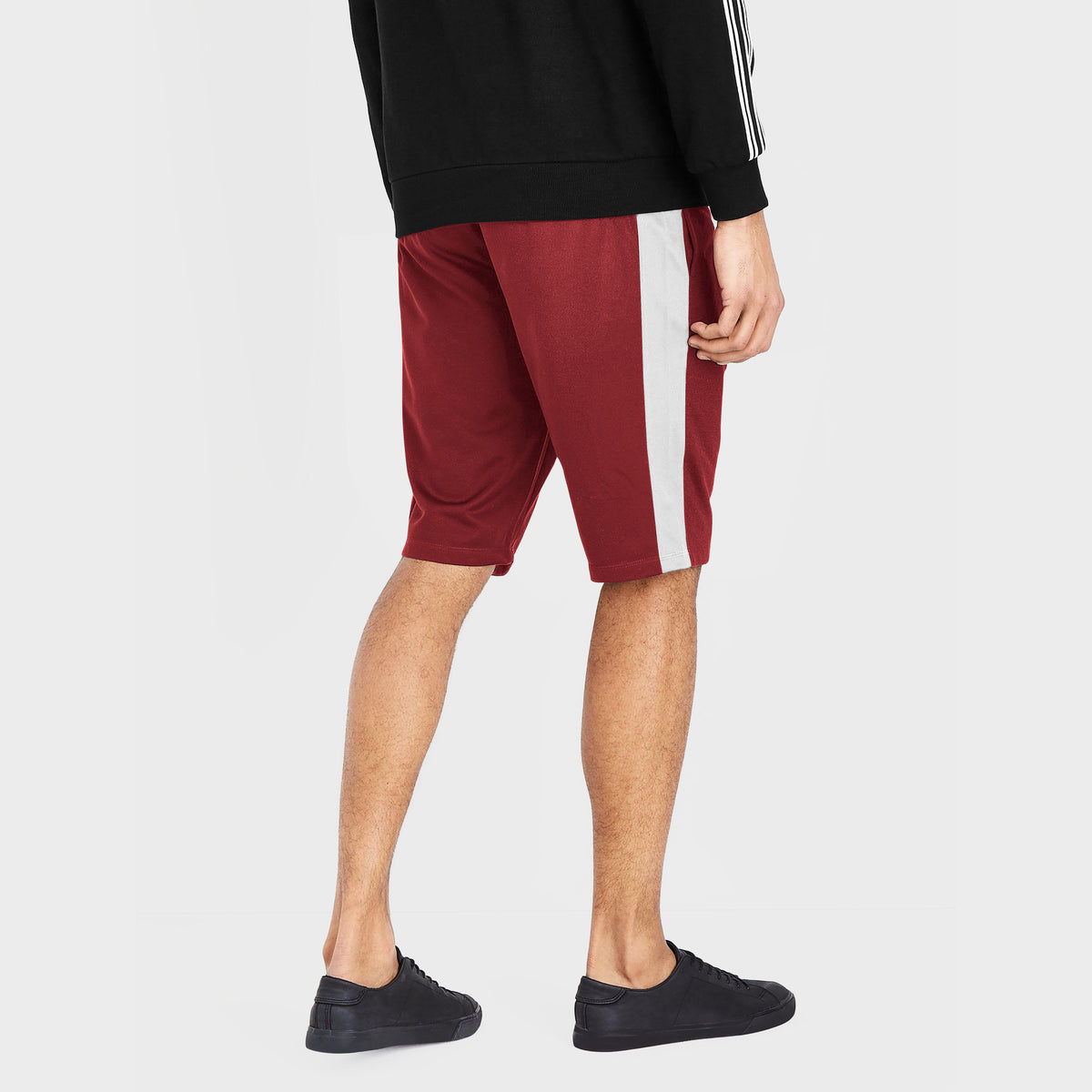 Men’s Stripe Track Shorts in track shorts_track shorts mens_hind running shorts_boys track shorts_gucci shorts_gucci shorts mens_gucci shorts cheap_Burgundy/White - Hat and Beyond 