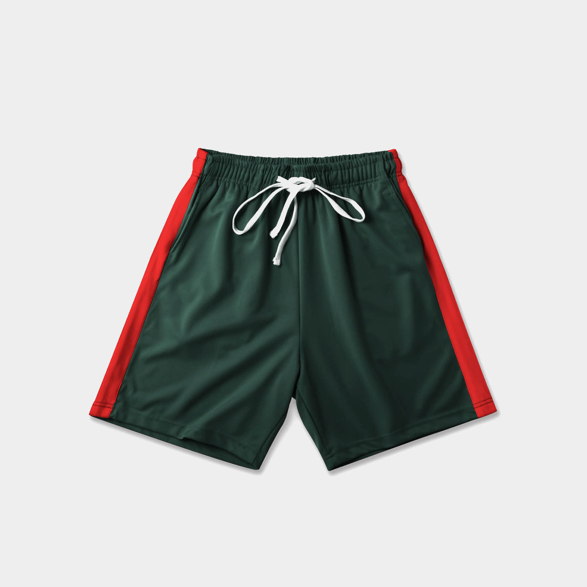 Men’s Stripe Track Shorts in track shorts_track shorts mens_hind running shorts_boys track shorts_gucci shorts_gucci shorts mens_gucci shorts cheap_Hunter Green/Red - Hat and Beyon