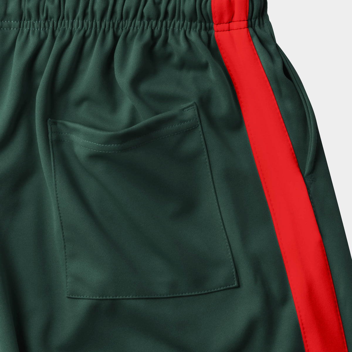 Men’s Stripe Track Shorts in track shorts_track shorts mens_hind running shorts_boys track shorts_gucci shorts_gucci shorts mens_gucci shorts cheap_Hunter Green/Red - Hat and Beyon
