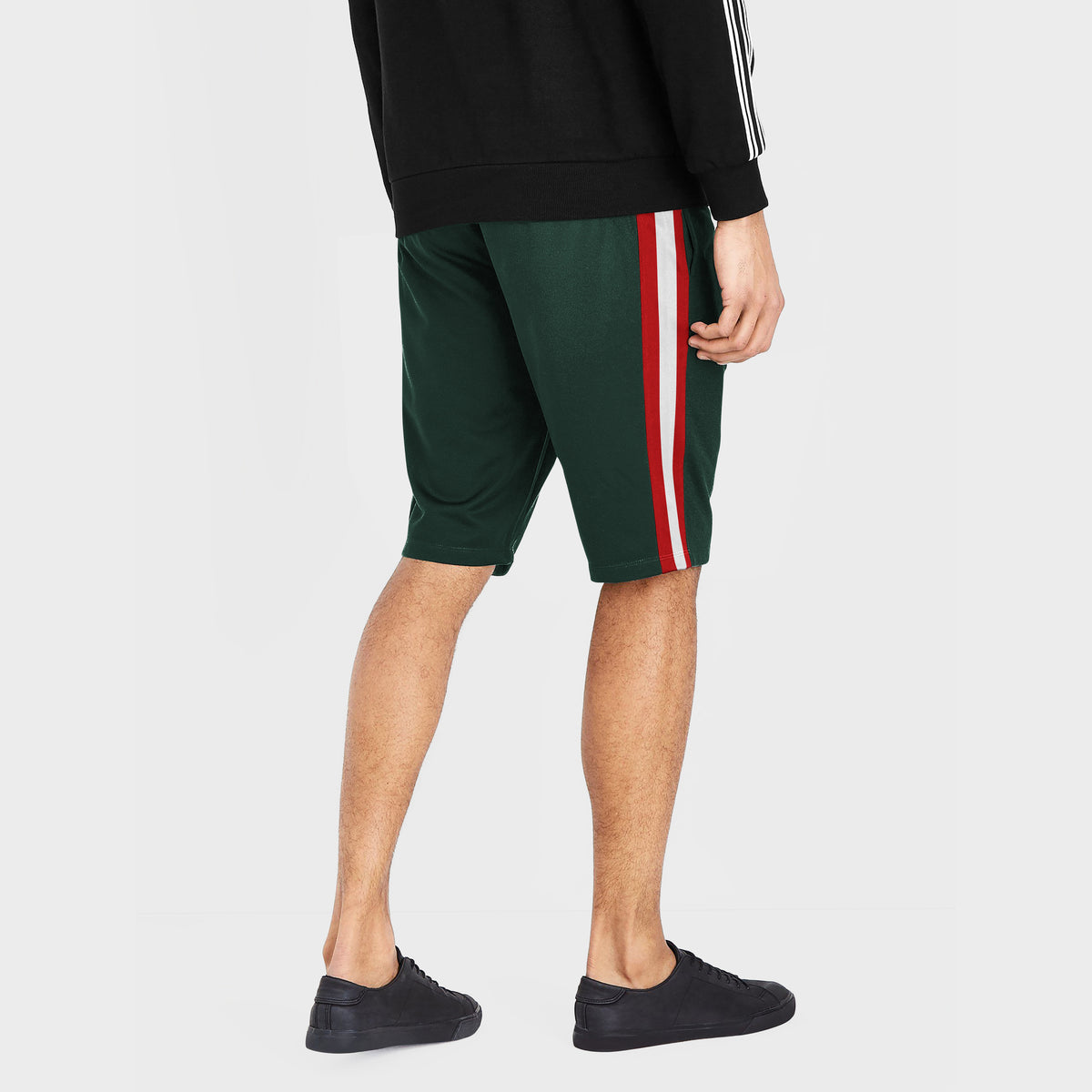 Men’s Stripe Track Shorts in track shorts_track shorts mens_hind running shorts_boys track shorts_gucci shorts_gucci shorts mens_gucci shorts cheap_Hunter Green/Red/White - Hat and