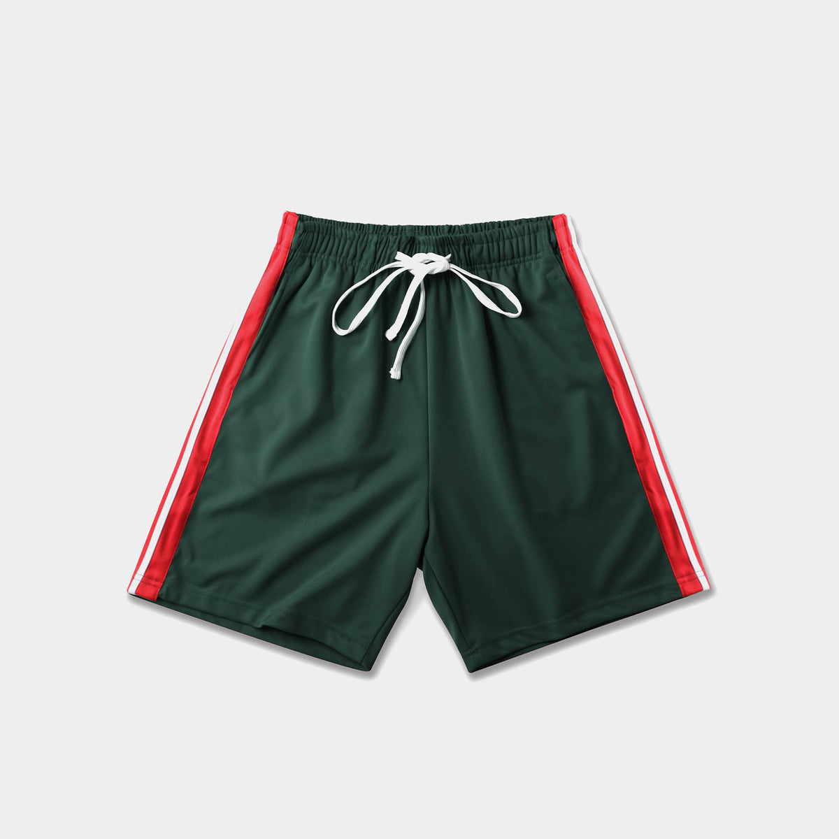 Men’s Stripe Track Shorts in track shorts_track shorts mens_hind running shorts_boys track shorts_gucci shorts_gucci shorts mens_gucci shorts cheap_Hunter Green/Red/White - Hat and