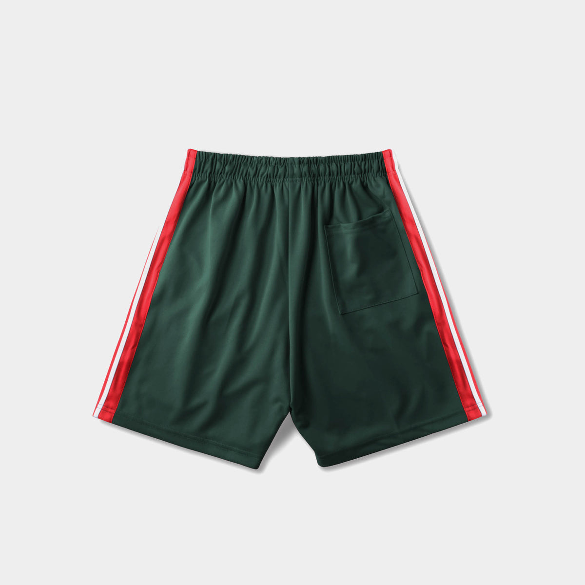 Men’s Stripe Track Shorts in track shorts_track shorts mens_hind running shorts_boys track shorts_gucci shorts_gucci shorts mens_gucci shorts cheap_Hunter Green/Red/White - Hat and